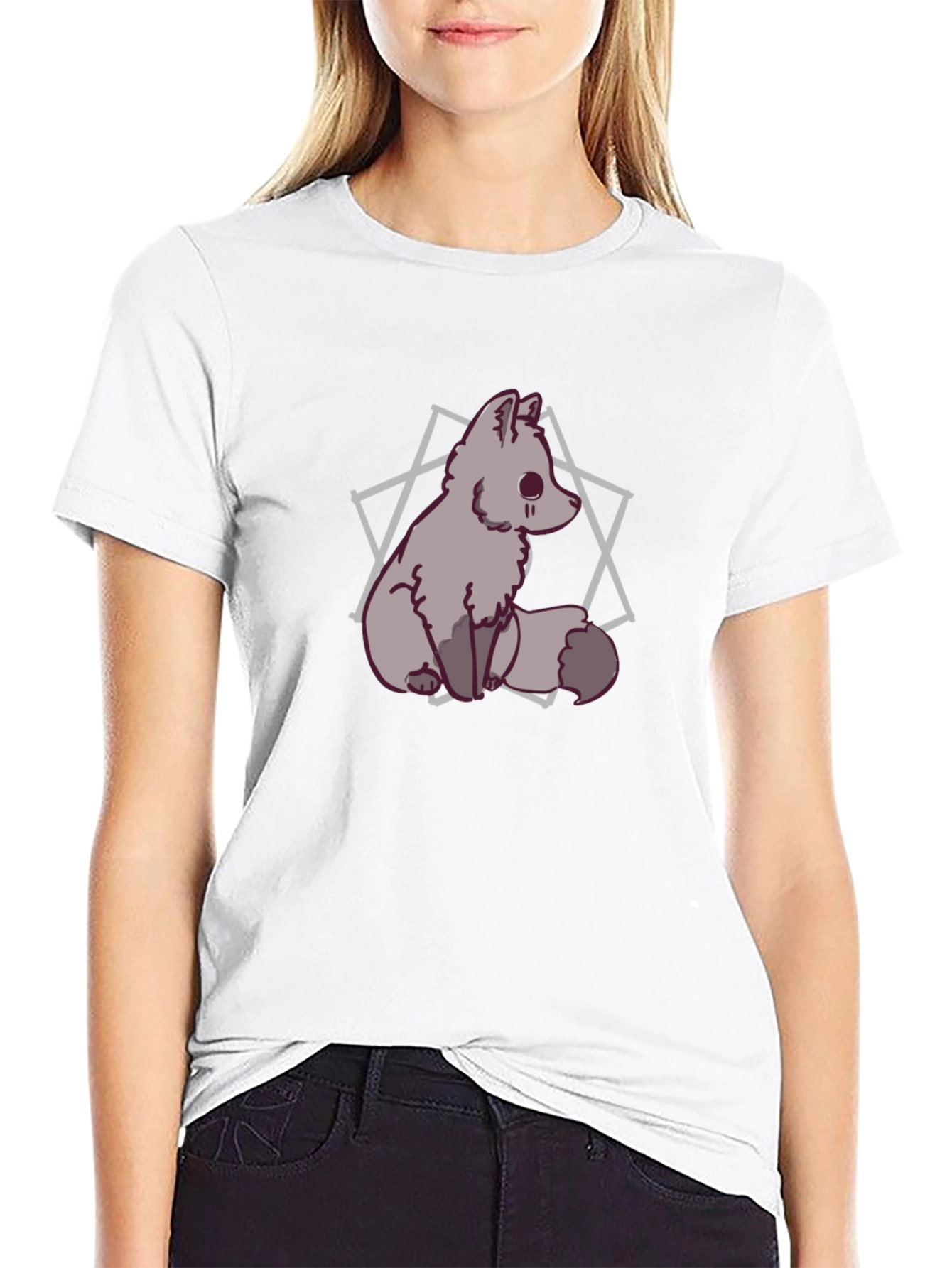 Cute Fox Graphic T-Shirt - Mens Black Tee