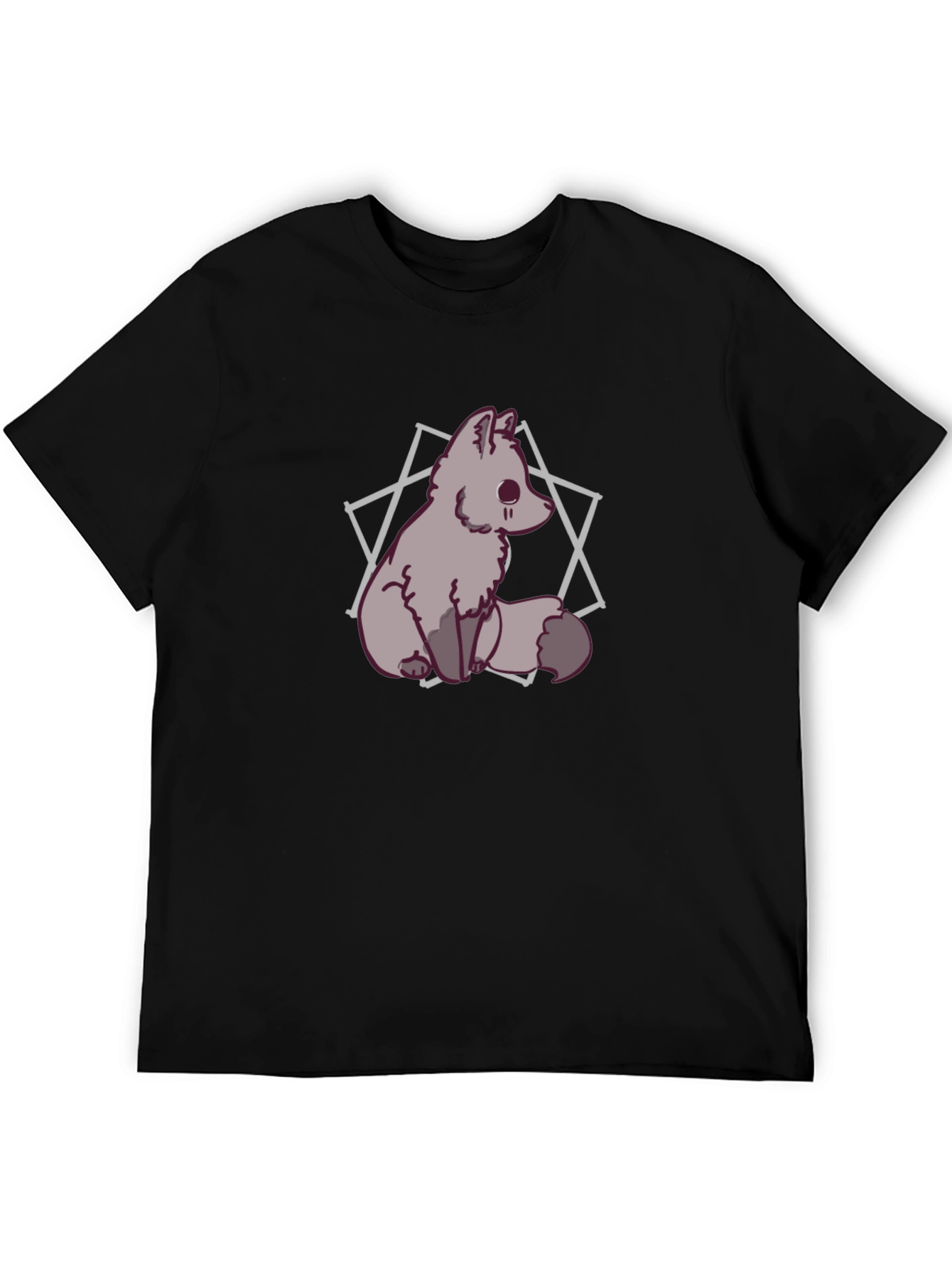 Cute Fox Graphic T-Shirt - Mens Black Tee