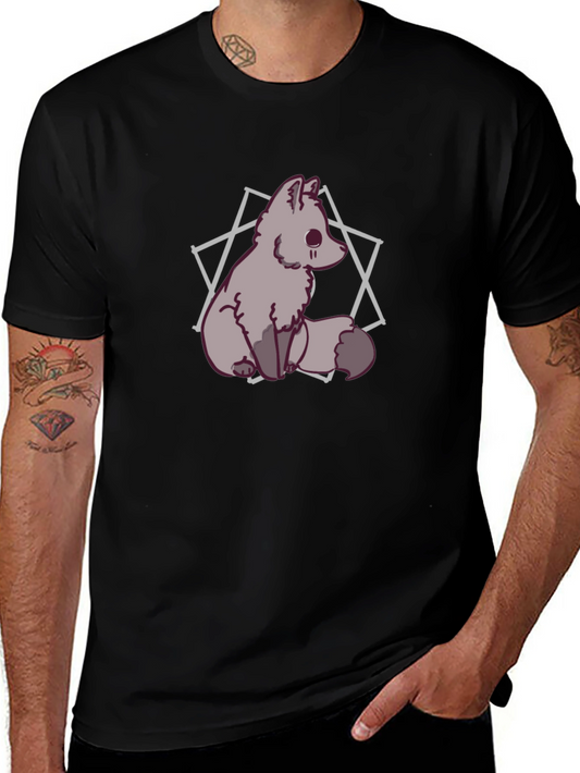 Cute Fox Graphic T-Shirt - Mens Black Tee