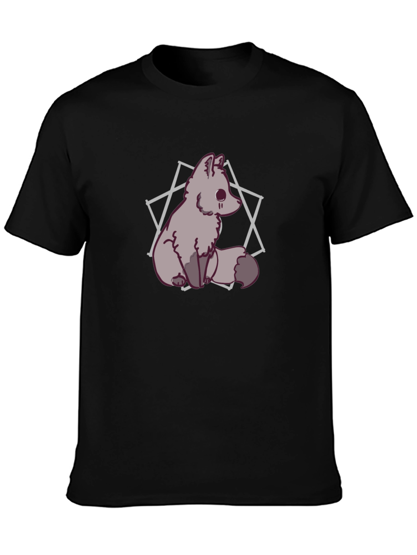 Cute Fox Graphic T-Shirt - Mens Black Tee