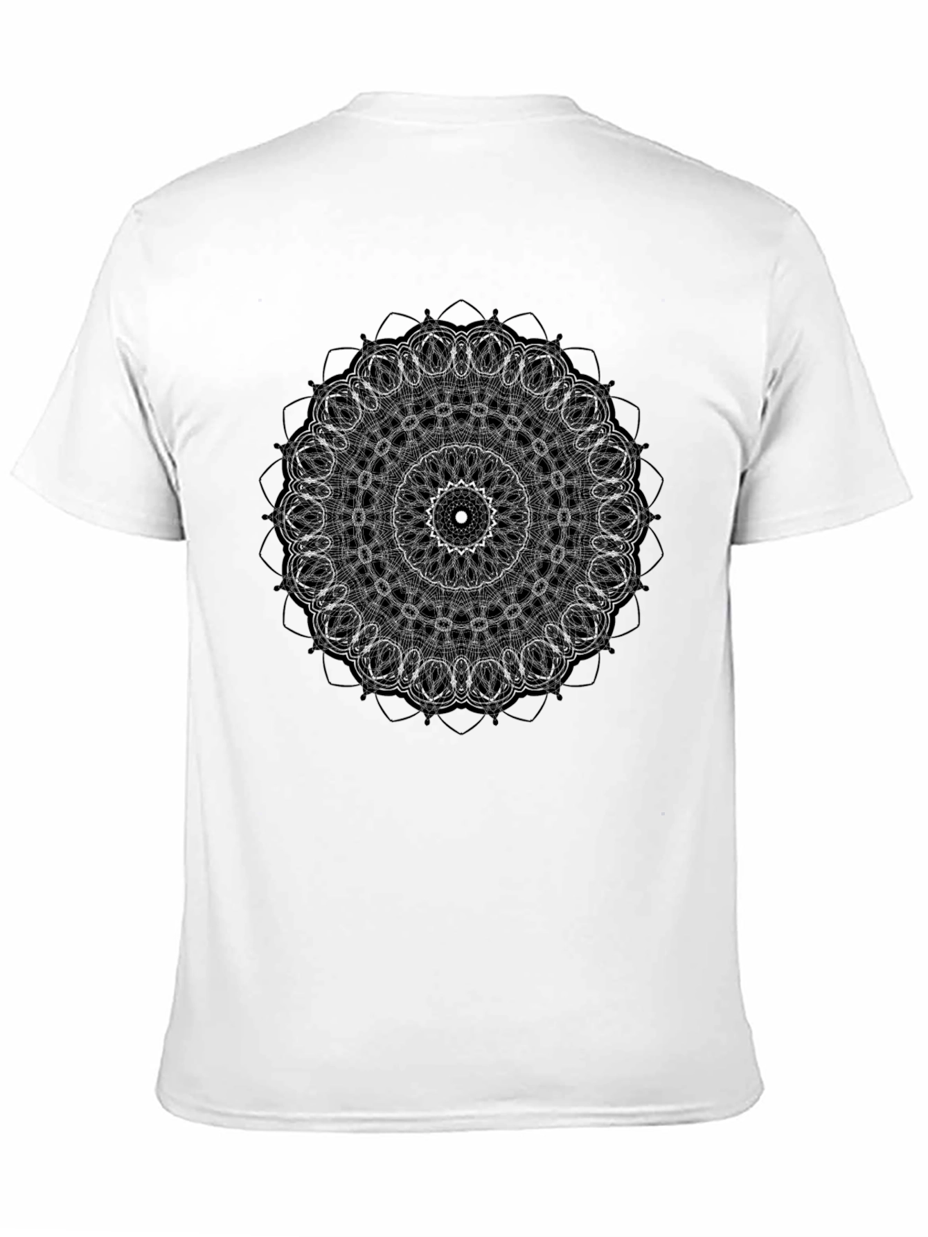 Geometric Mandala Graphic Black T-Shirt