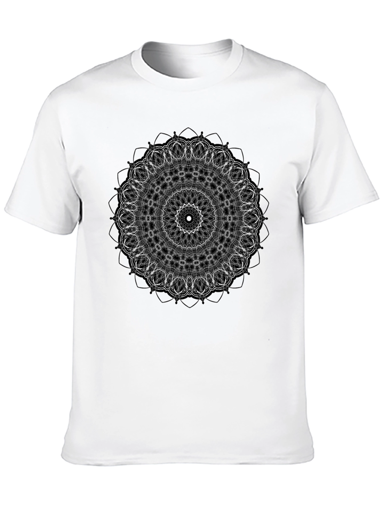 Geometric Mandala Graphic Black T-Shirt
