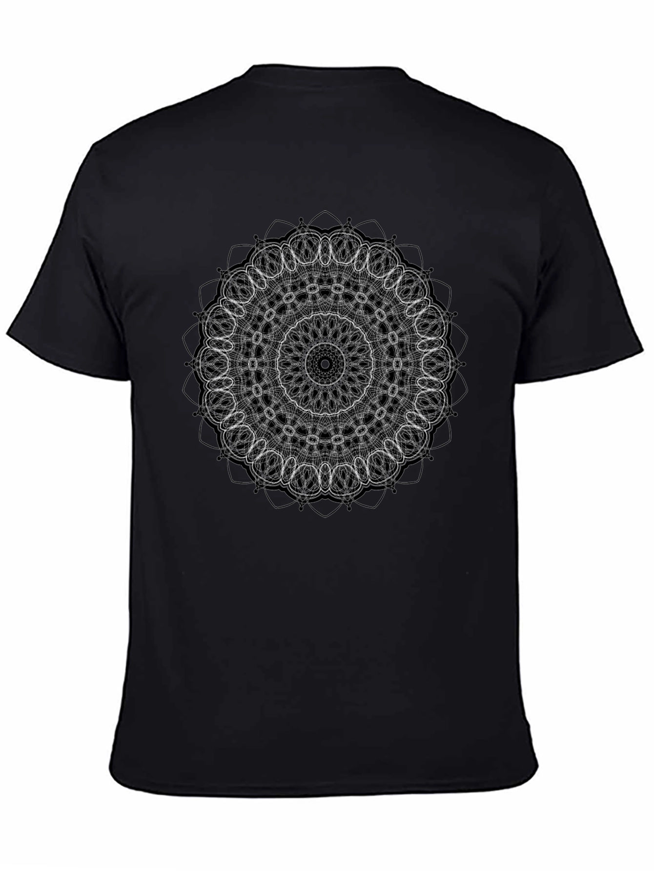 Geometric Mandala Graphic Black T-Shirt