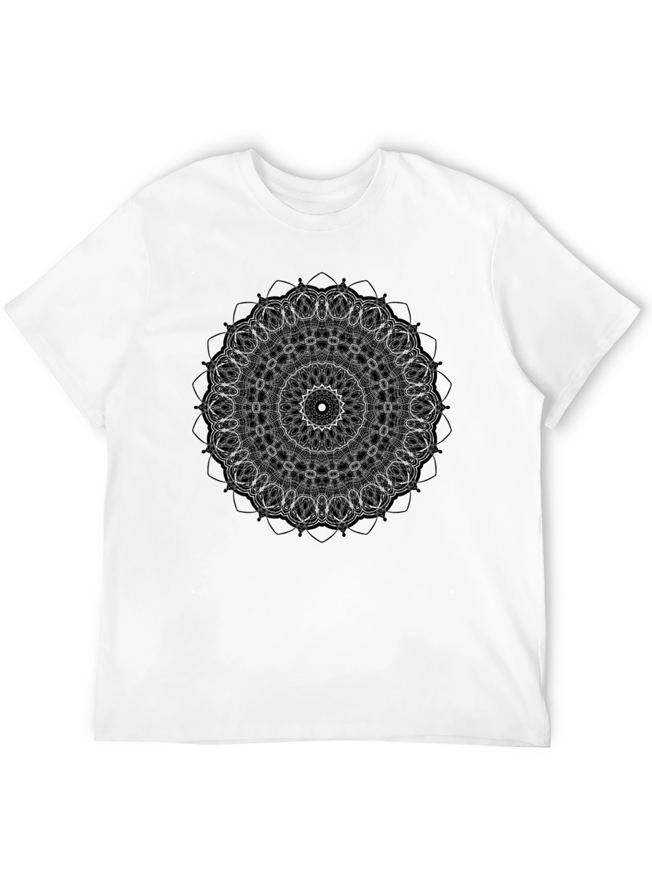 Geometric Mandala Graphic Black T-Shirt