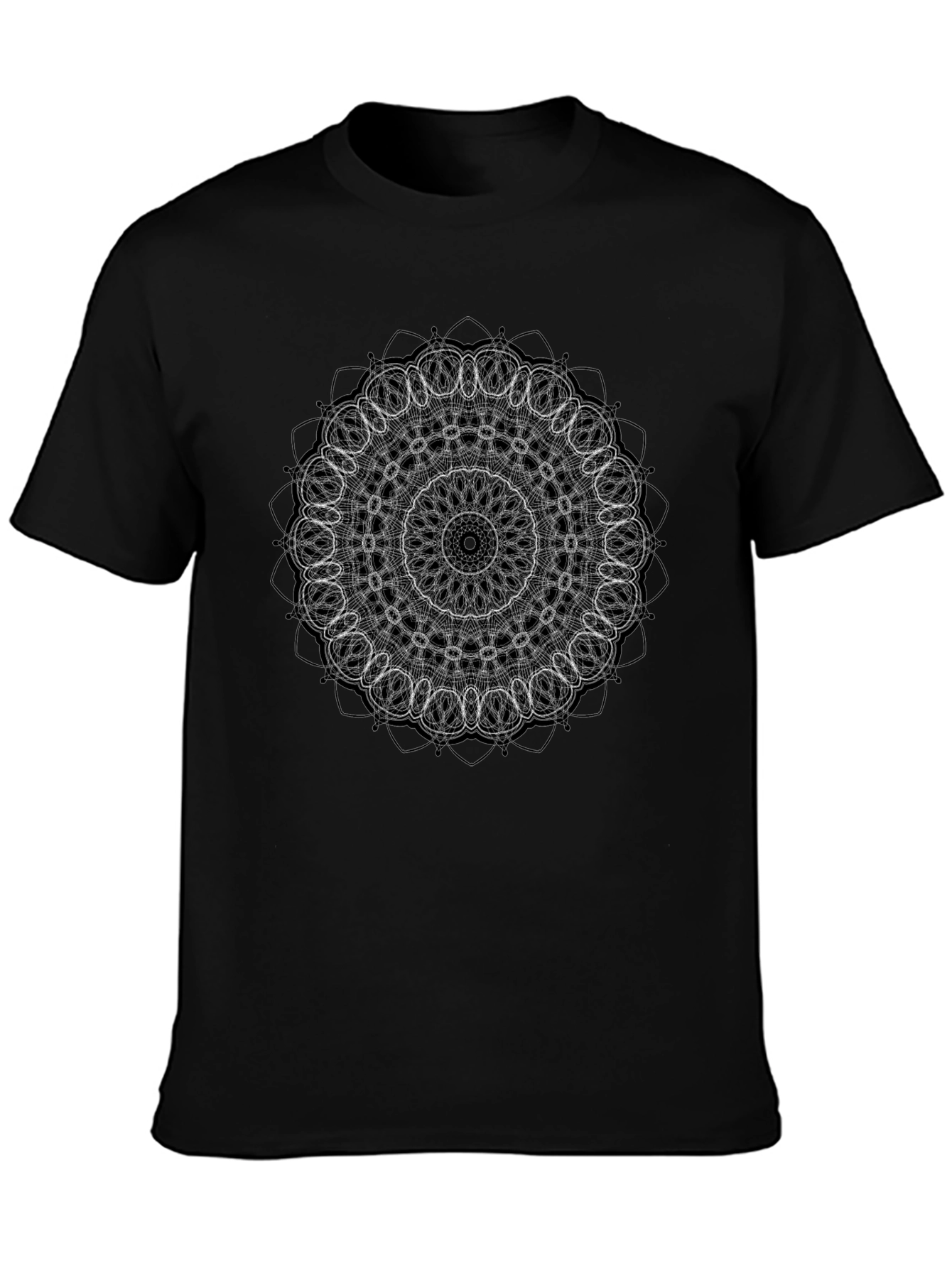 Geometric Mandala Graphic Black T-Shirt