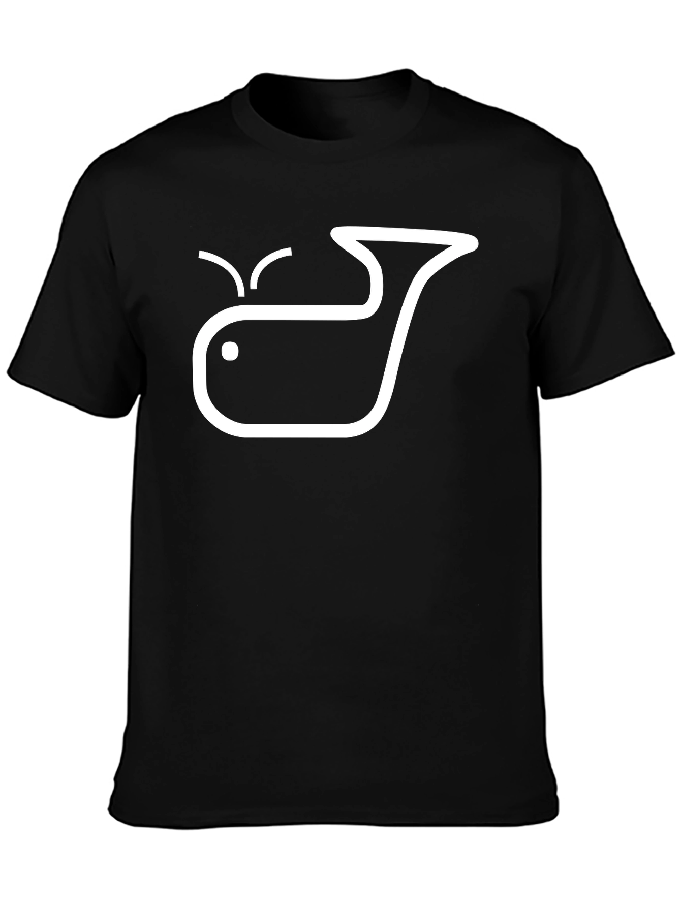 Whale Graphic Tee - Black Crew Neck