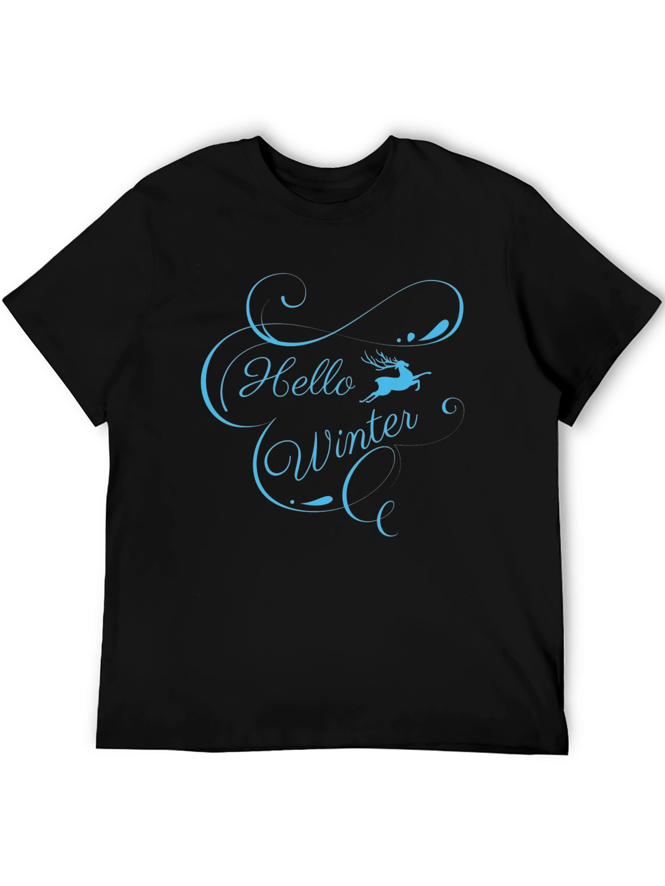 Hello Winter Graphic T-Shirt - Soft Black Tee