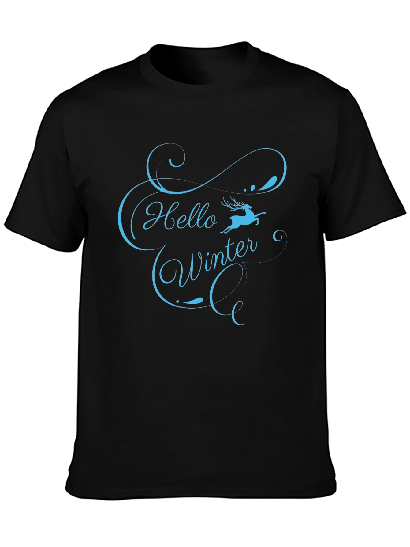 Hello Winter Graphic T-Shirt - Soft Black Tee