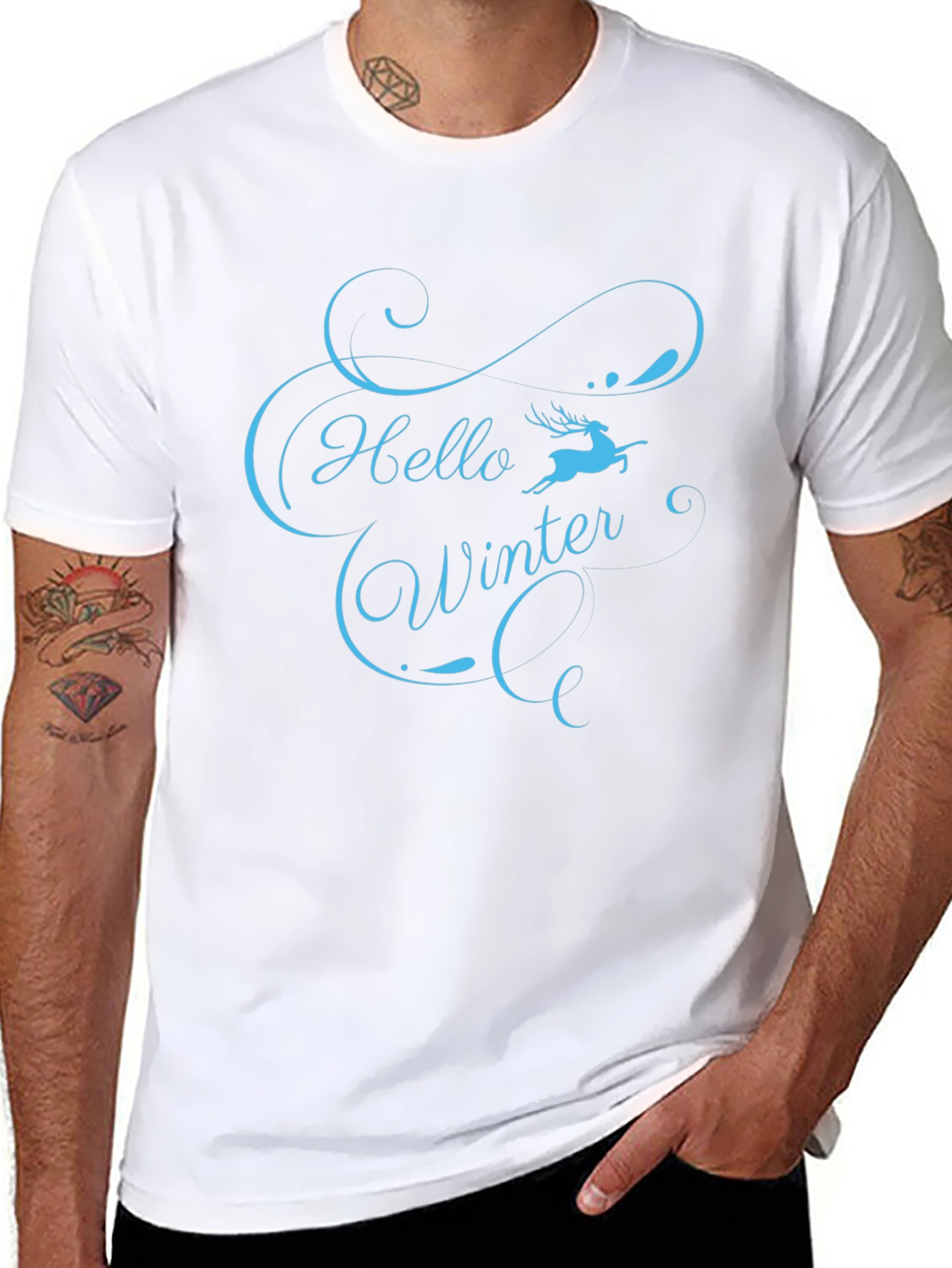 Hello Winter Graphic T-Shirt - Soft Black Tee