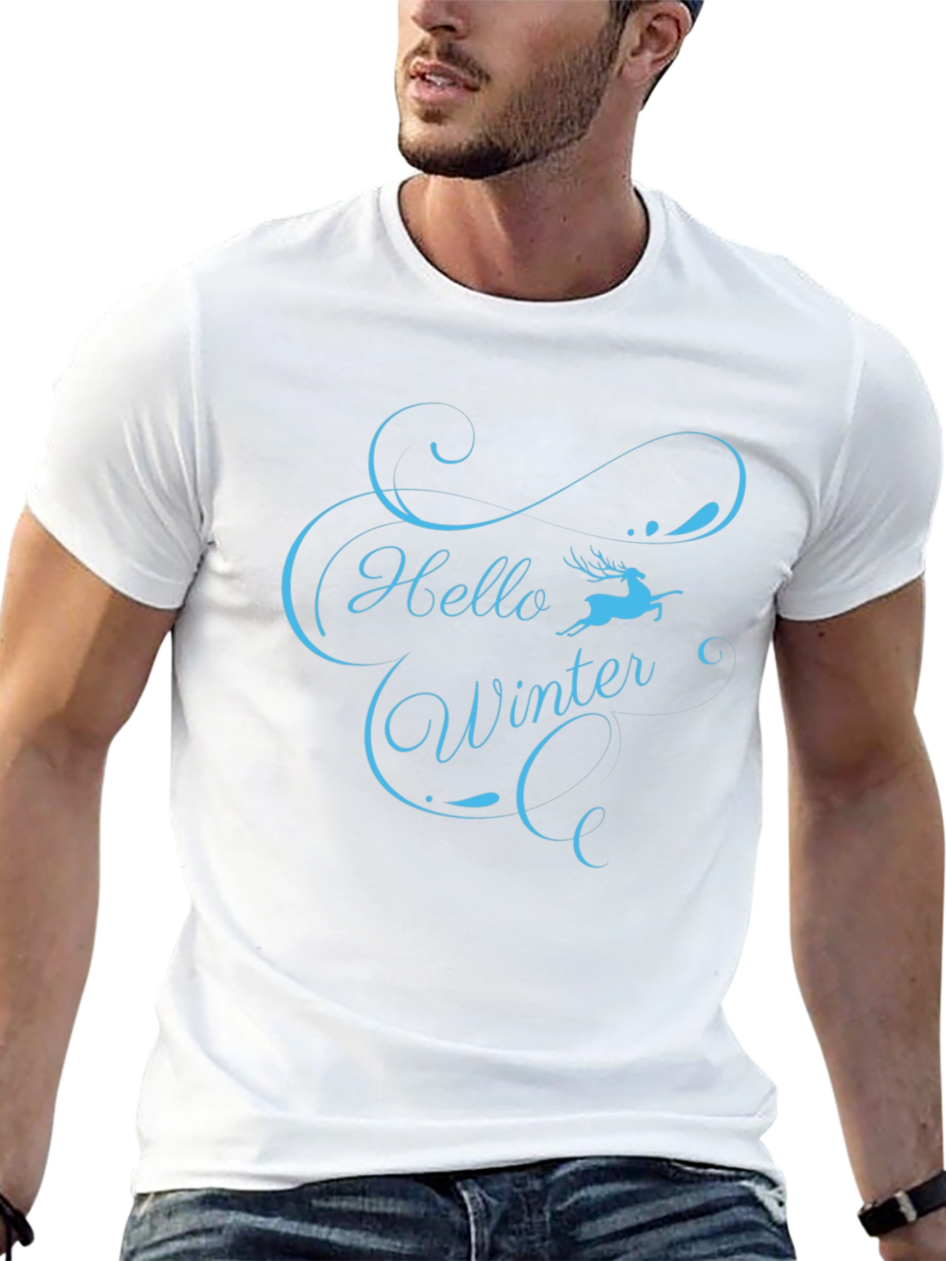 Hello Winter Graphic T-Shirt - Soft Black Tee