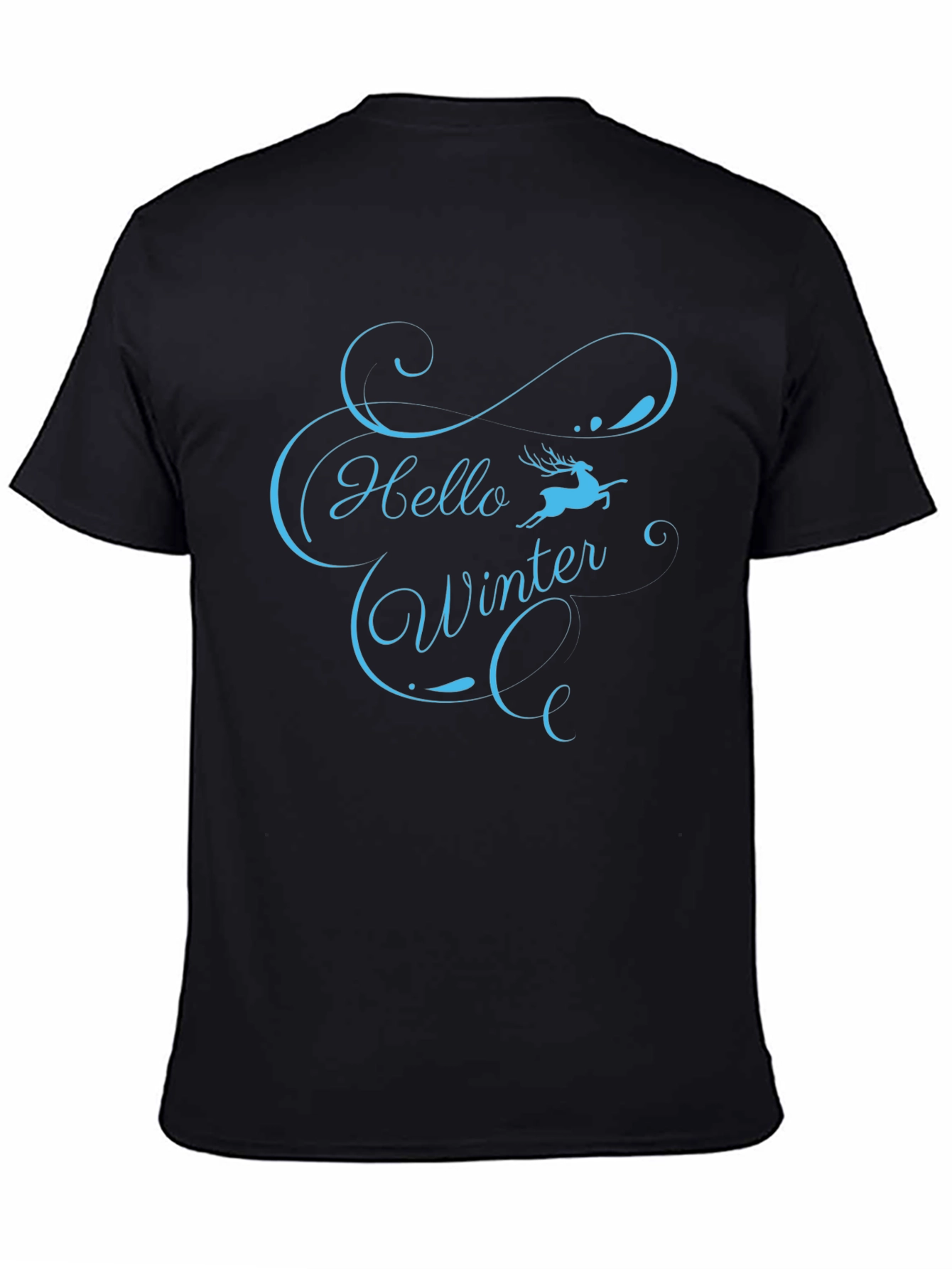 Hello Winter Graphic T-Shirt - Soft Black Tee
