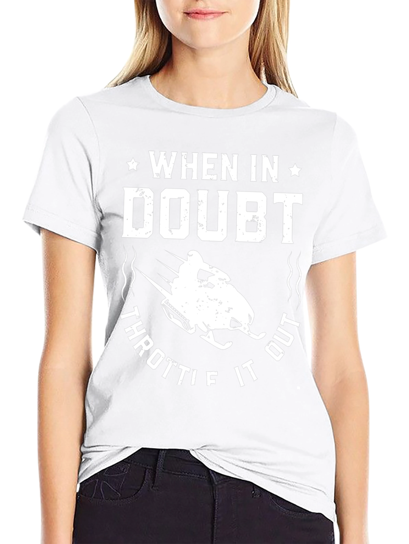 When in Doubt Throttle It Out Black T-Shirt