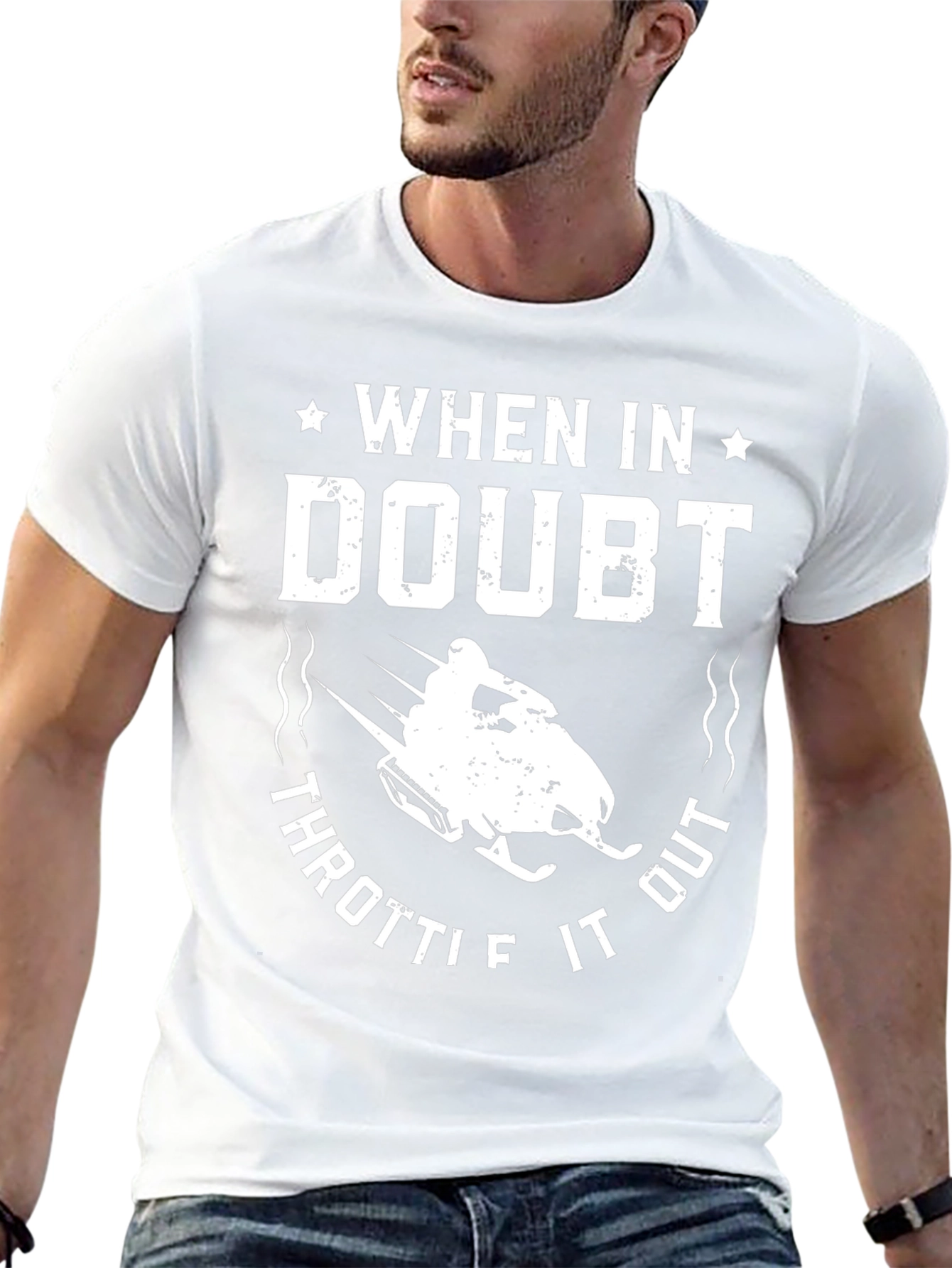 When in Doubt Throttle It Out Black T-Shirt