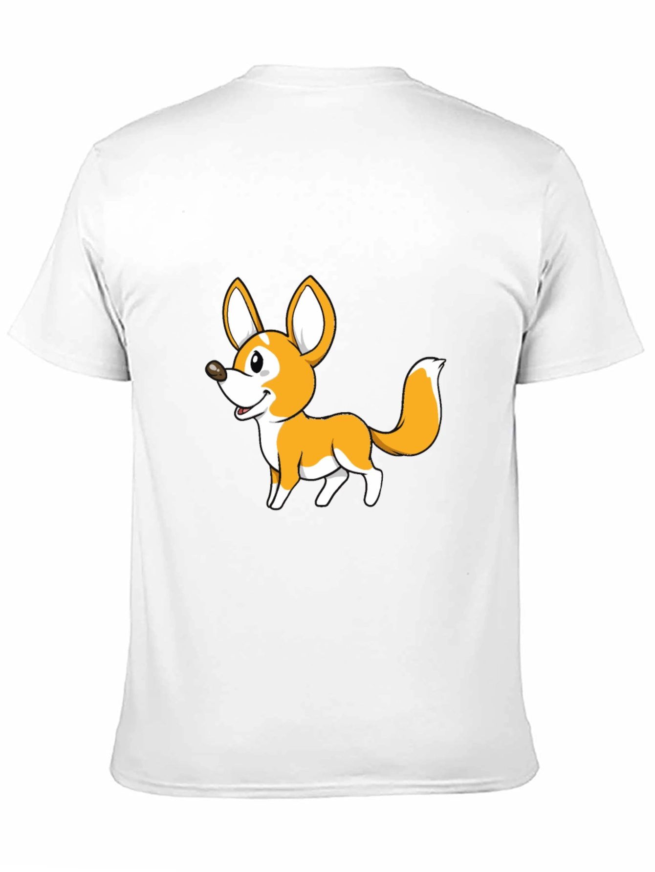 Cute Cartoon Fox Graphic Tee - Black
