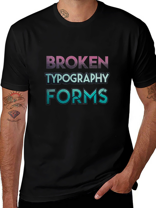 Broken Typography Forms Graphic T-Shirt