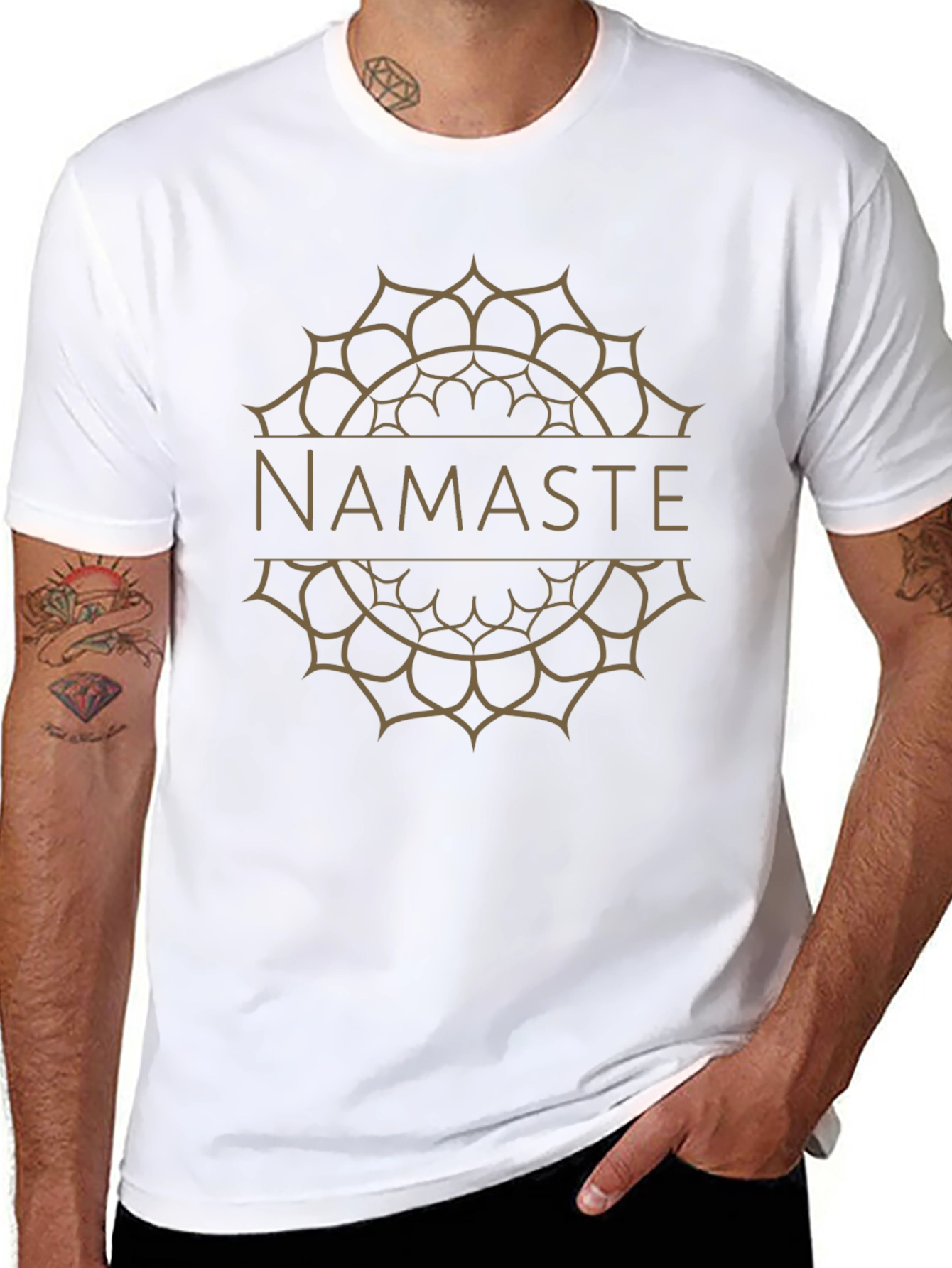 Namaste Mandala Graphic T-Shirt - Black