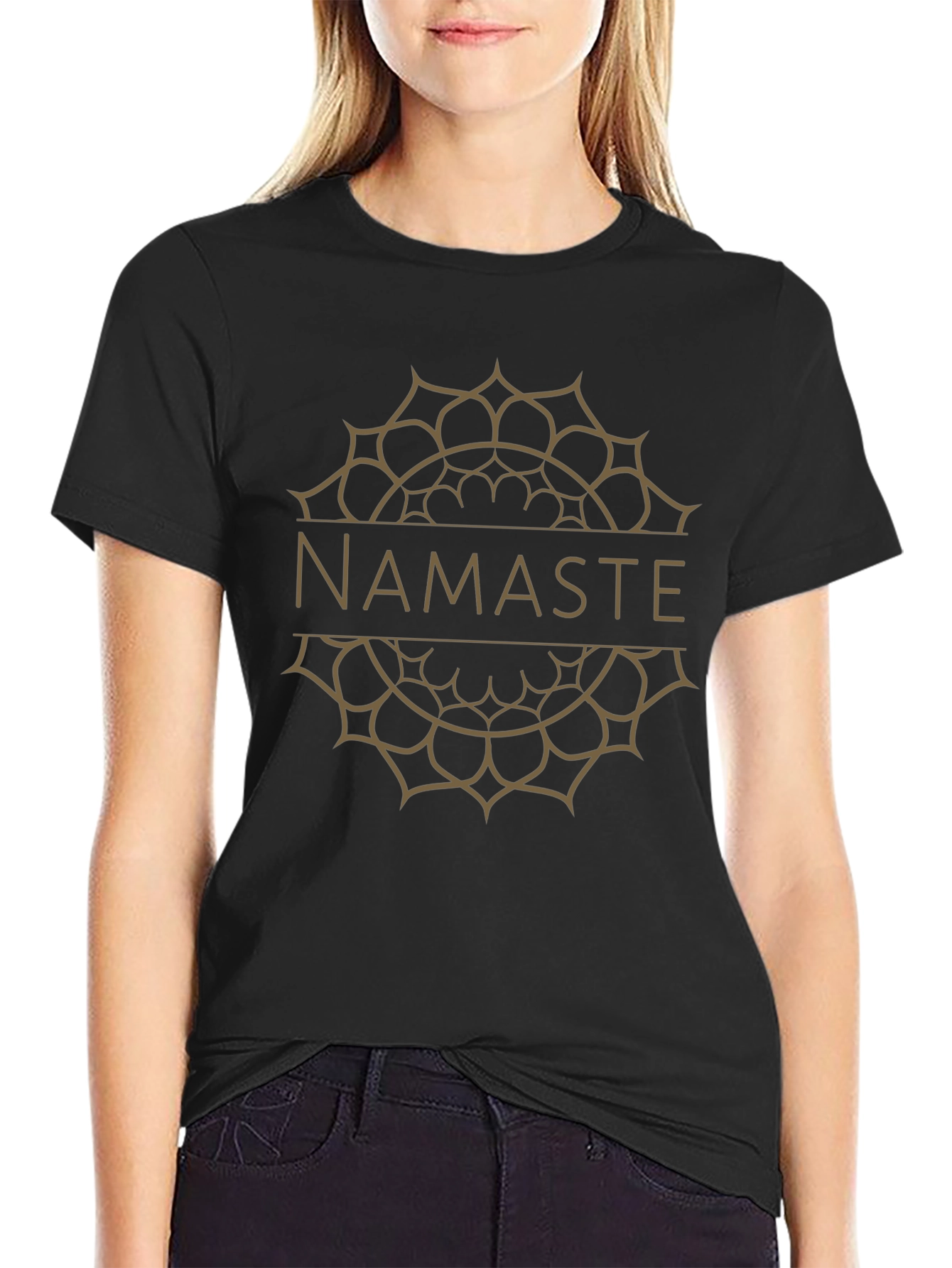 Namaste Mandala Graphic T-Shirt - Black
