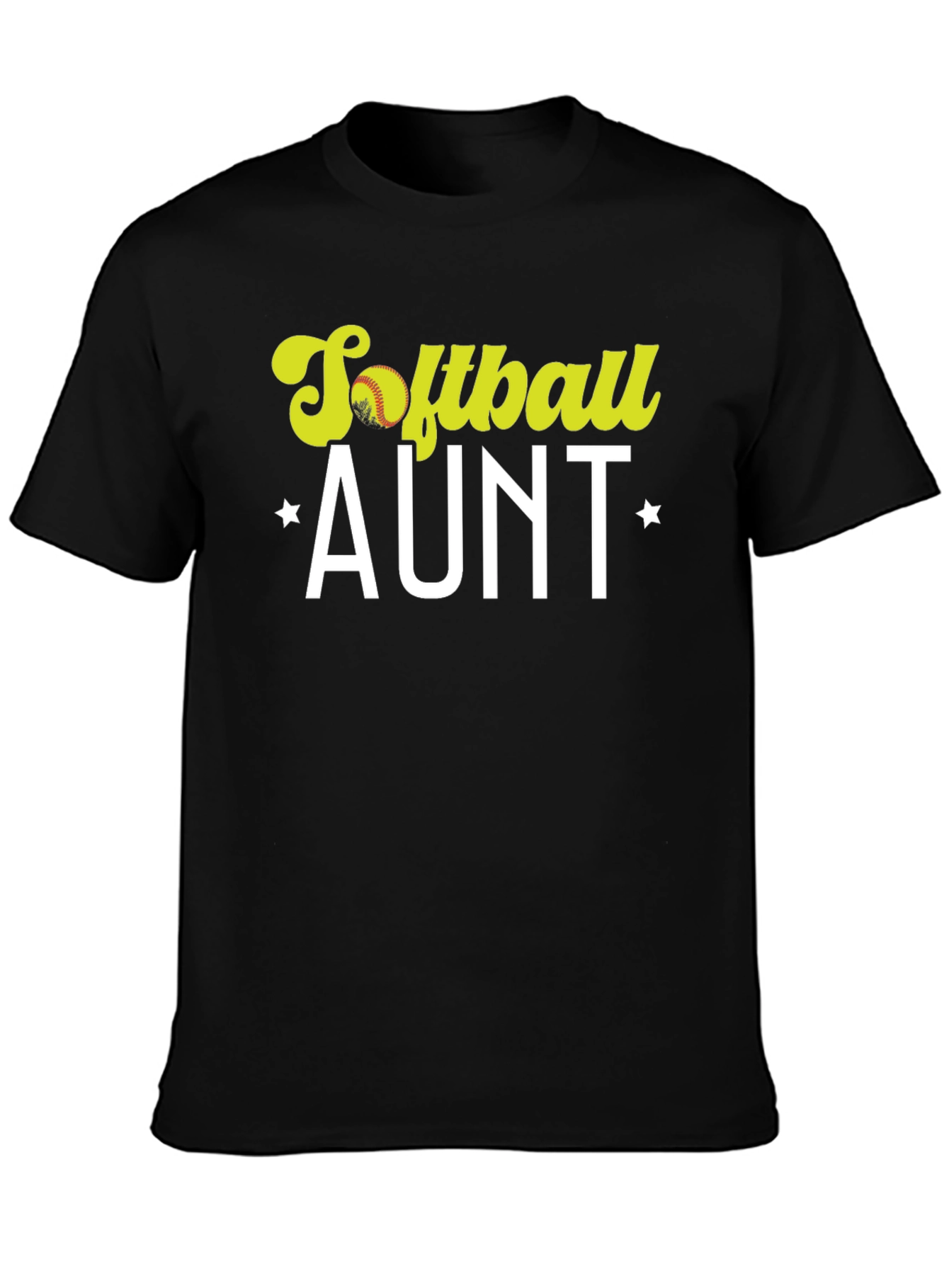 Softball Aunt T-Shirt - Black Cotton Tee
