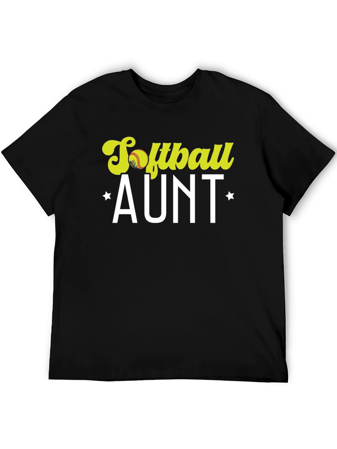 Softball Aunt T-Shirt - Black Cotton Tee