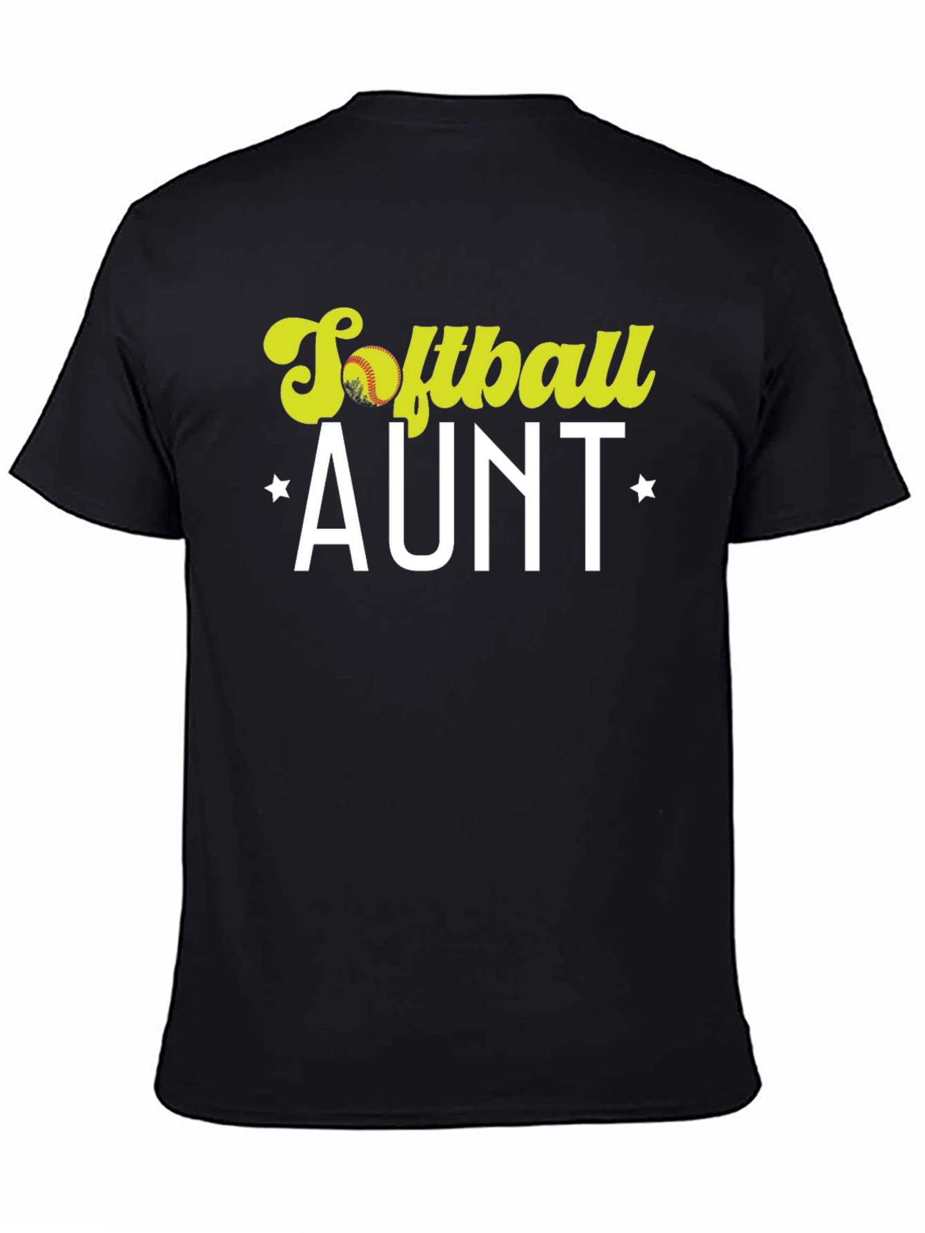 Softball Aunt T-Shirt - Black Cotton Tee