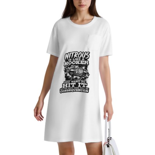 Nitrous Is Like a Hooker Funny Racing Graphic T-Shirt Dress – NOS Car Enthusiast Humor(z1026)
