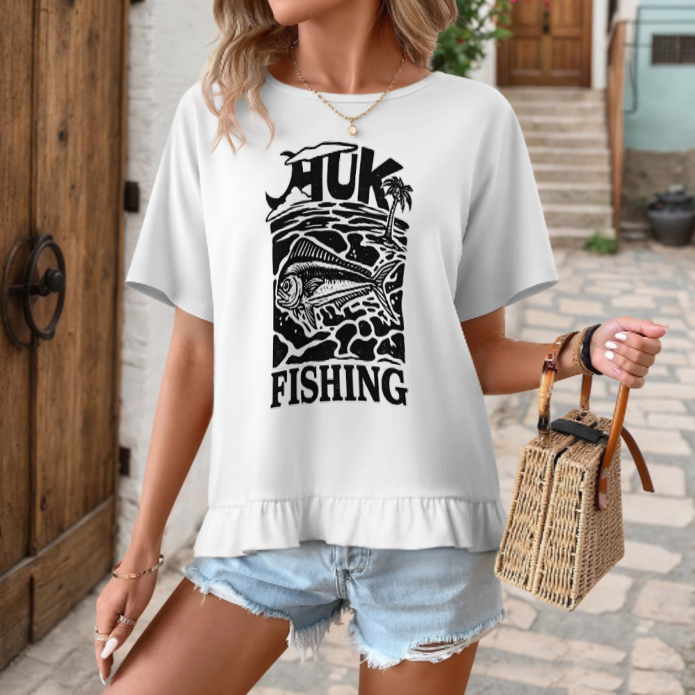 HUK Fishing Graphic Tee – Coastal Saltwater Angler Shirt for Offshore Fishing Enthusiasts(z1006)