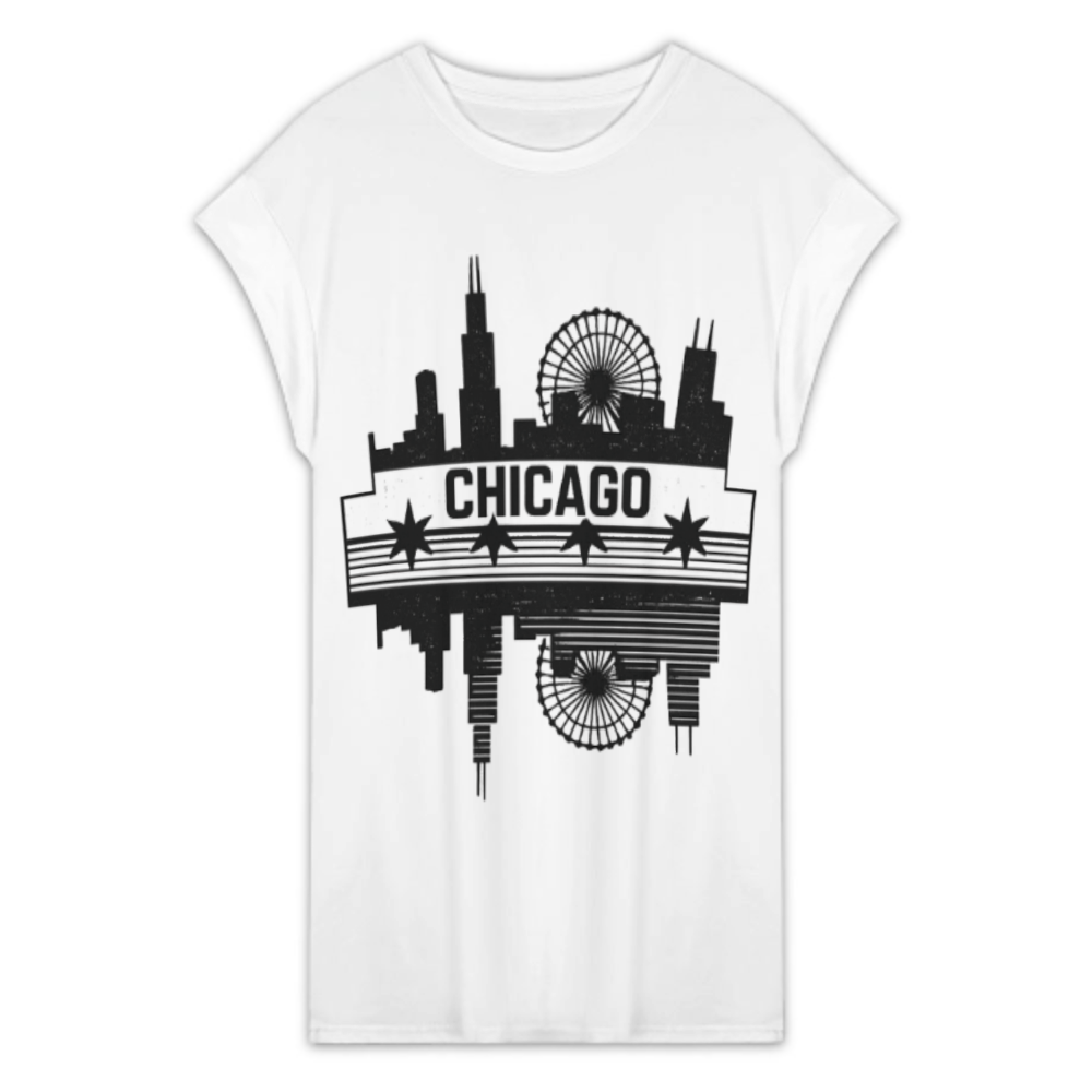 Chicago Skyline Vintage Graphic T-Shirt | Windy City Urban Pride Tee(z992)