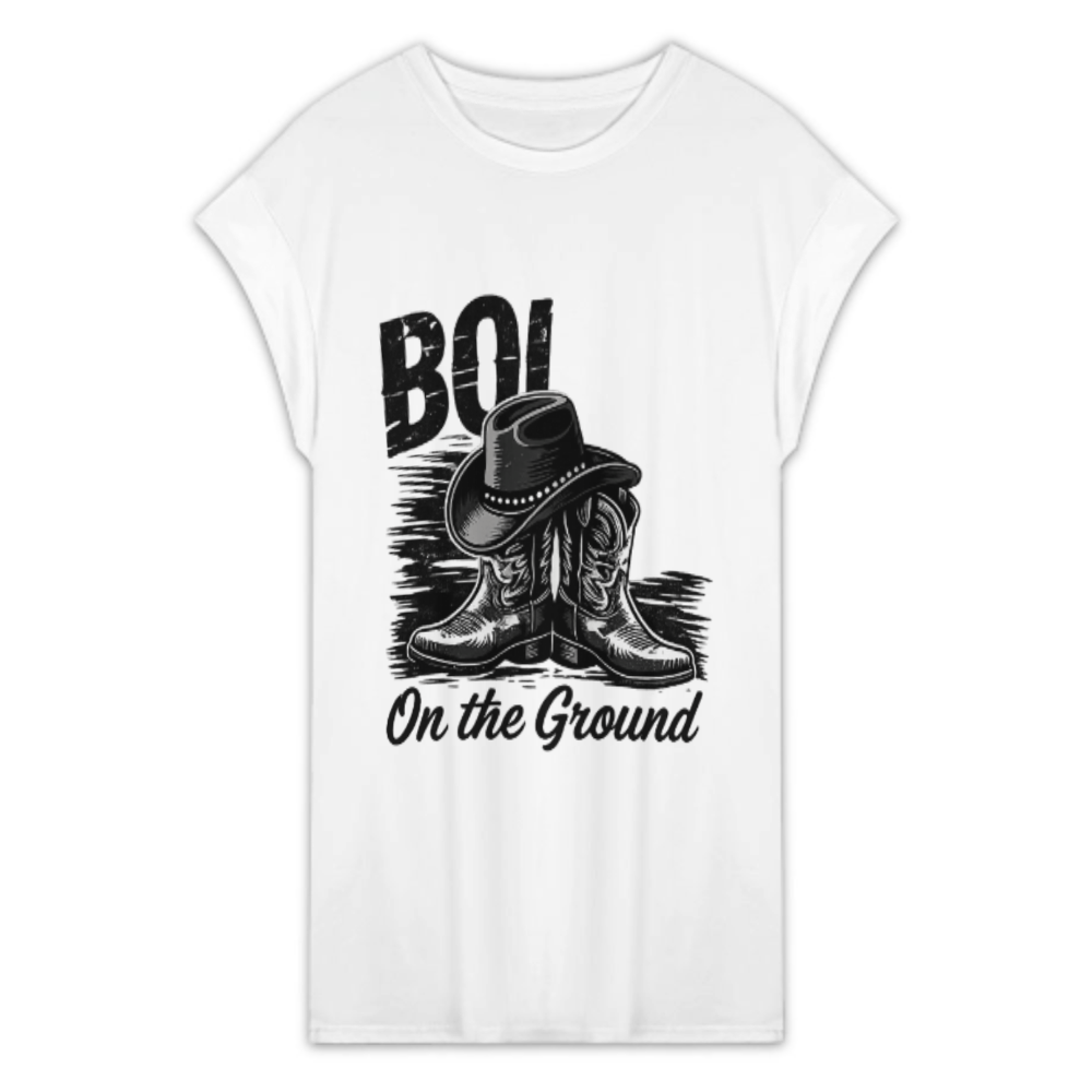 BOI On The Ground Cowboy Boots Graphic T-Shirt | Western Country Lifestyle Rodeo Tee(z996)