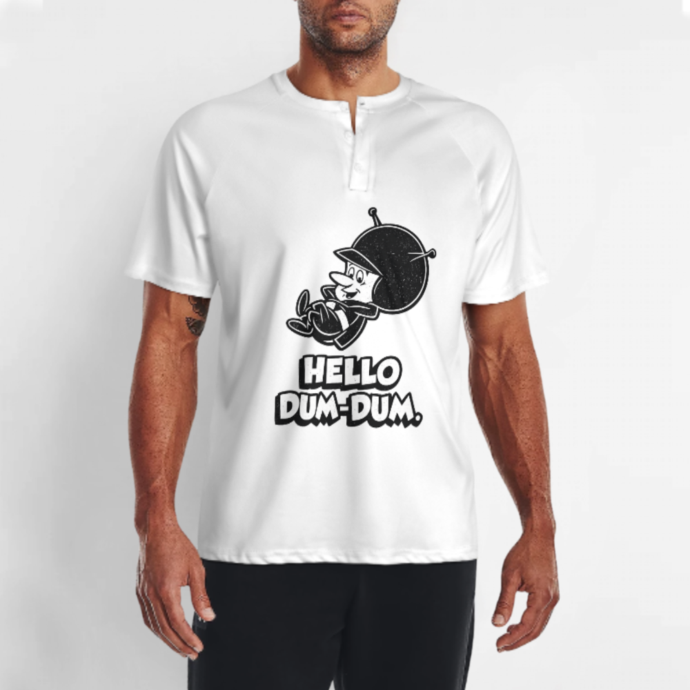 Hello Dum-Dum Retro Alien Graphic T-Shirt | Funny Cartoon Space Character Tee(z1015)