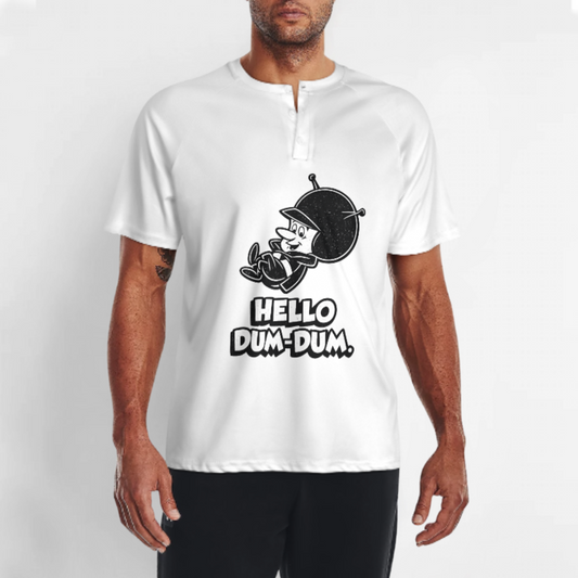 Hello Dum-Dum Retro Alien Graphic T-Shirt | Funny Cartoon Space Character Tee(z1015)