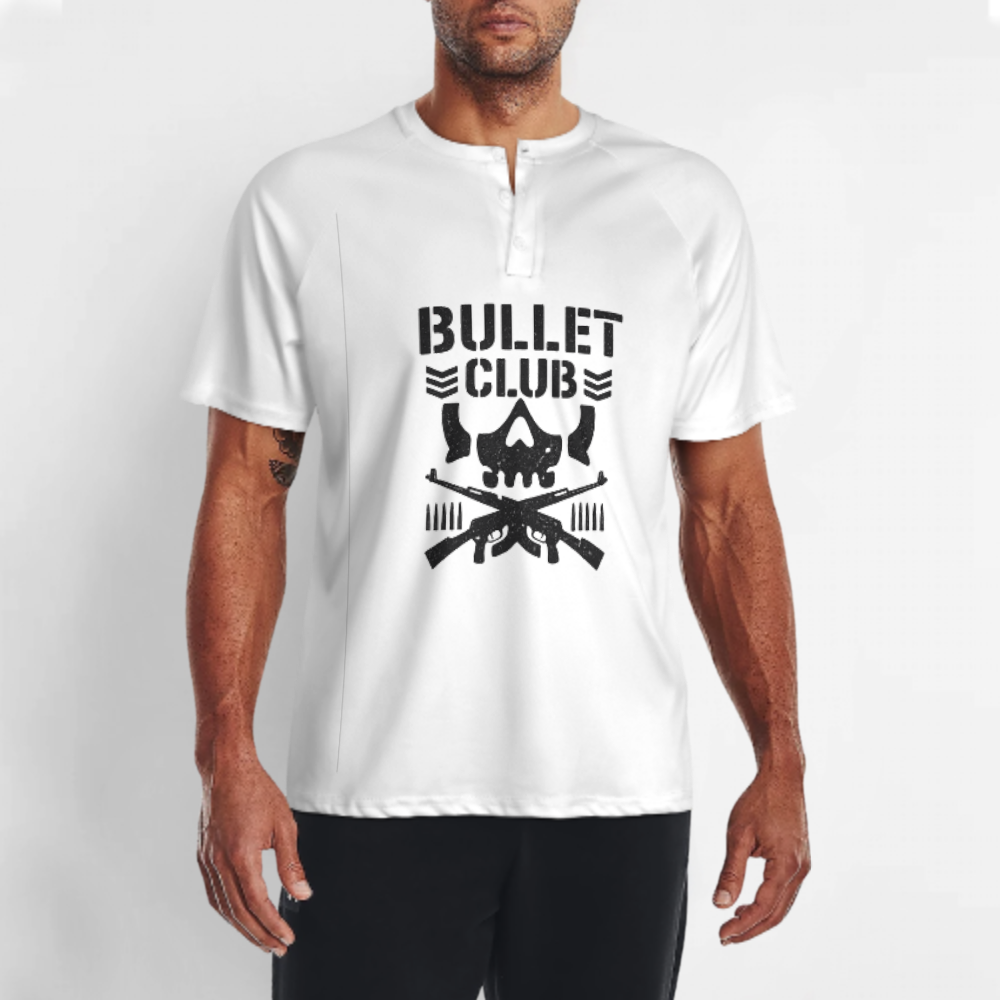 Bullet Club Skull & Crossed Rifles Graphic T-Shirt | Vintage Tactical Streetwear Tee(z1016)