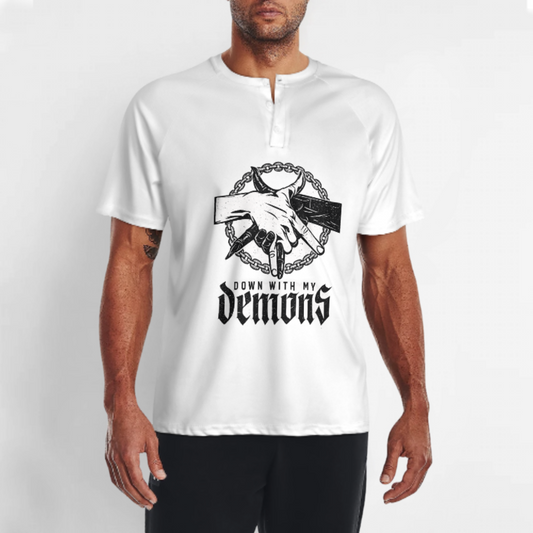 Down With My Demons Gothic T-Shirt | Dark Alternative Metal Graphic Tee(z1013)