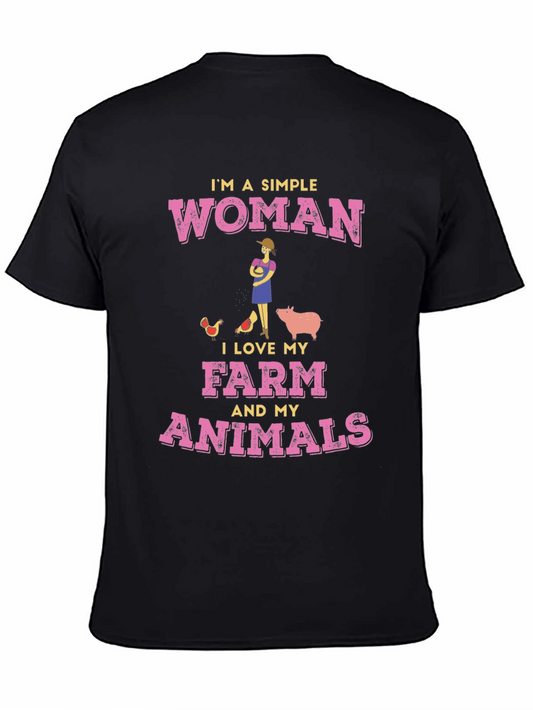 Simple Woman Farm Animals Graphic Tee