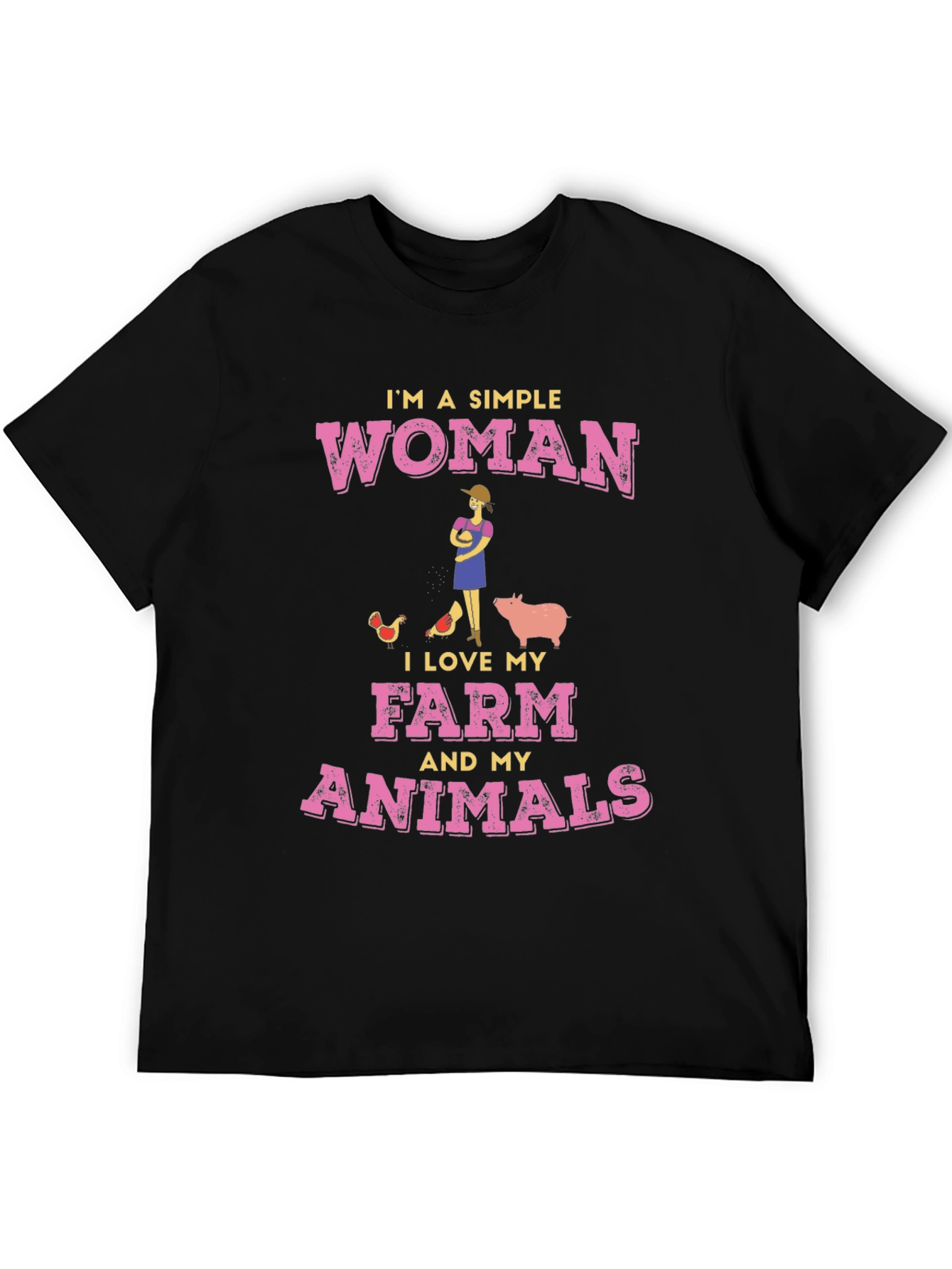 Simple Woman Farm Animals Graphic Tee