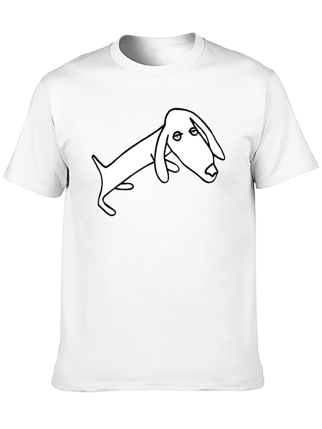 Black T-Shirt with Minimalist Dachshund Design