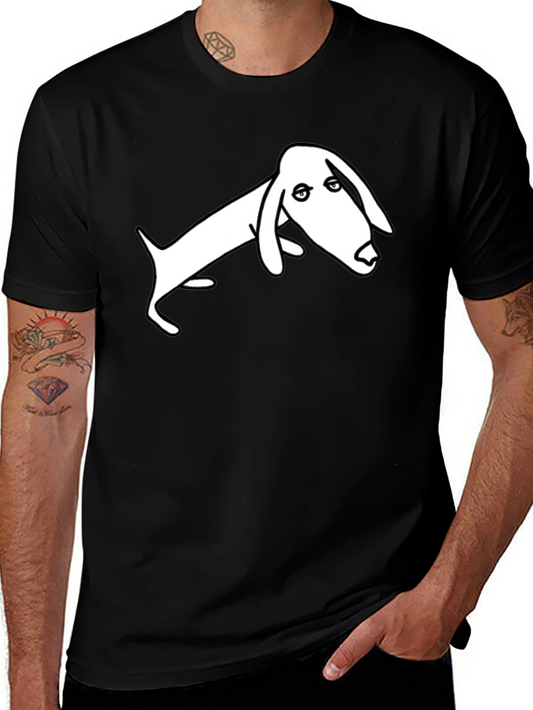Black T-Shirt with Minimalist Dachshund Design