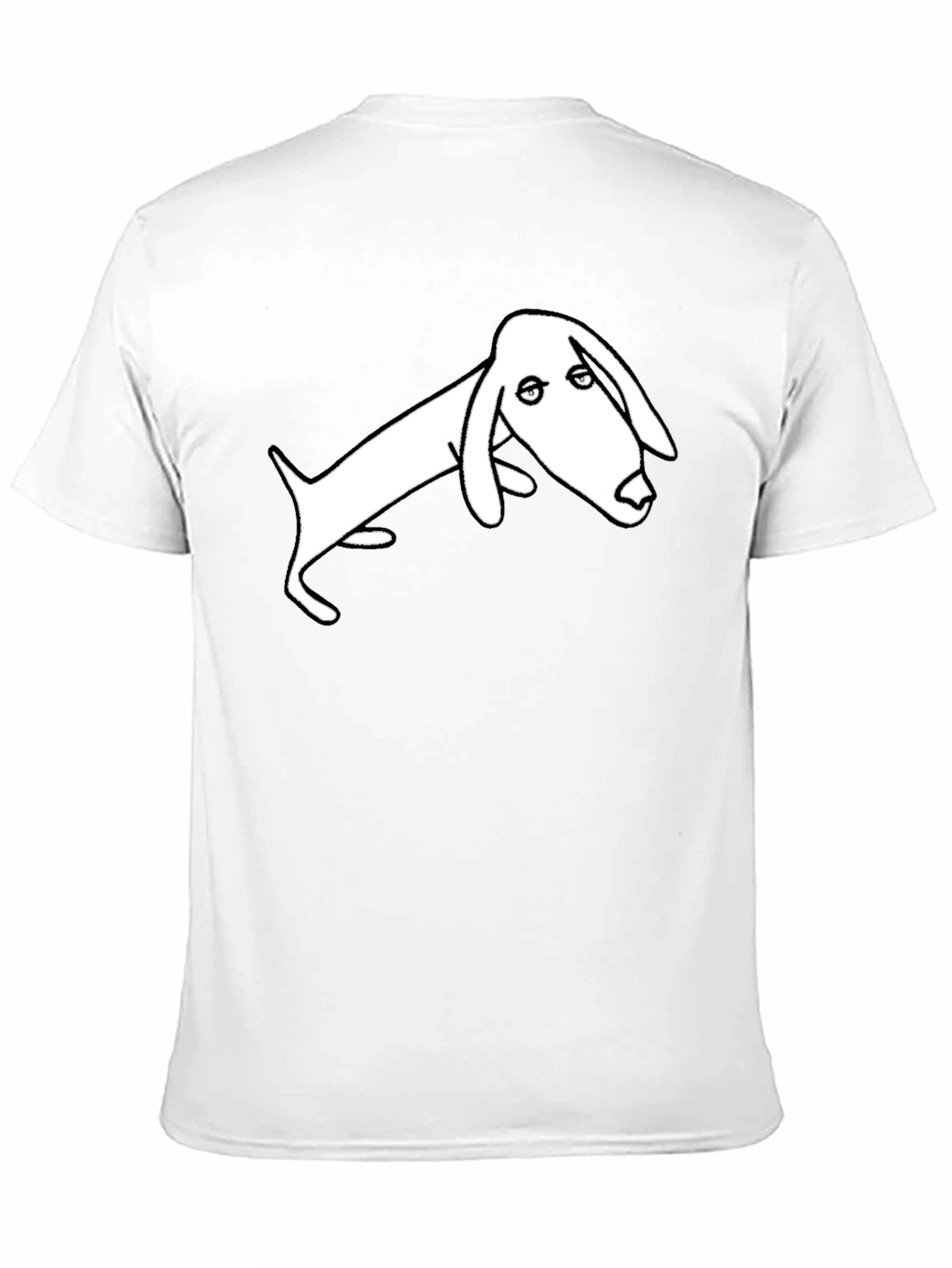 Black T-Shirt with Minimalist Dachshund Design