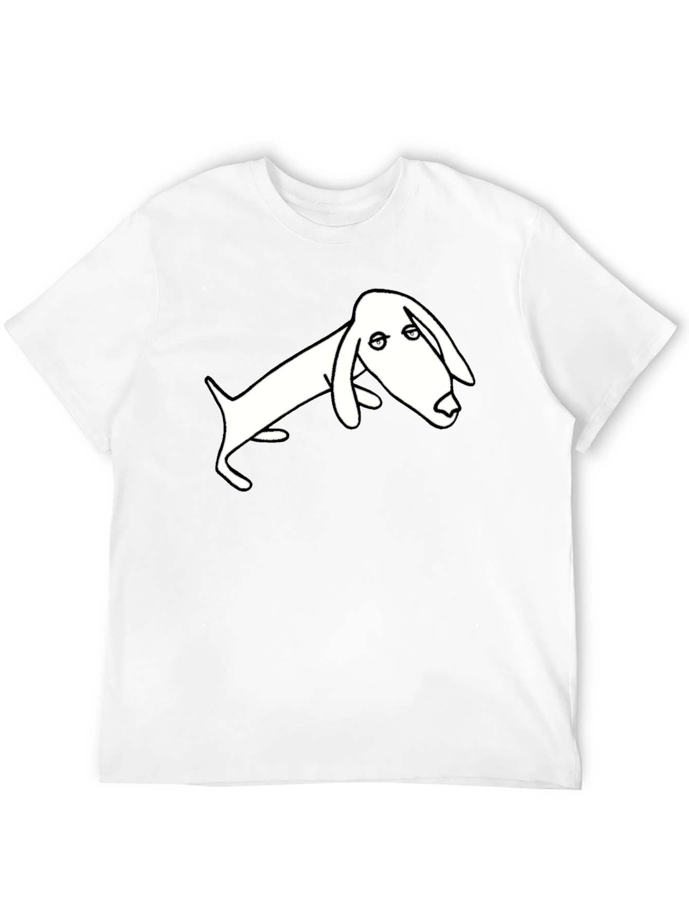 Black T-Shirt with Minimalist Dachshund Design