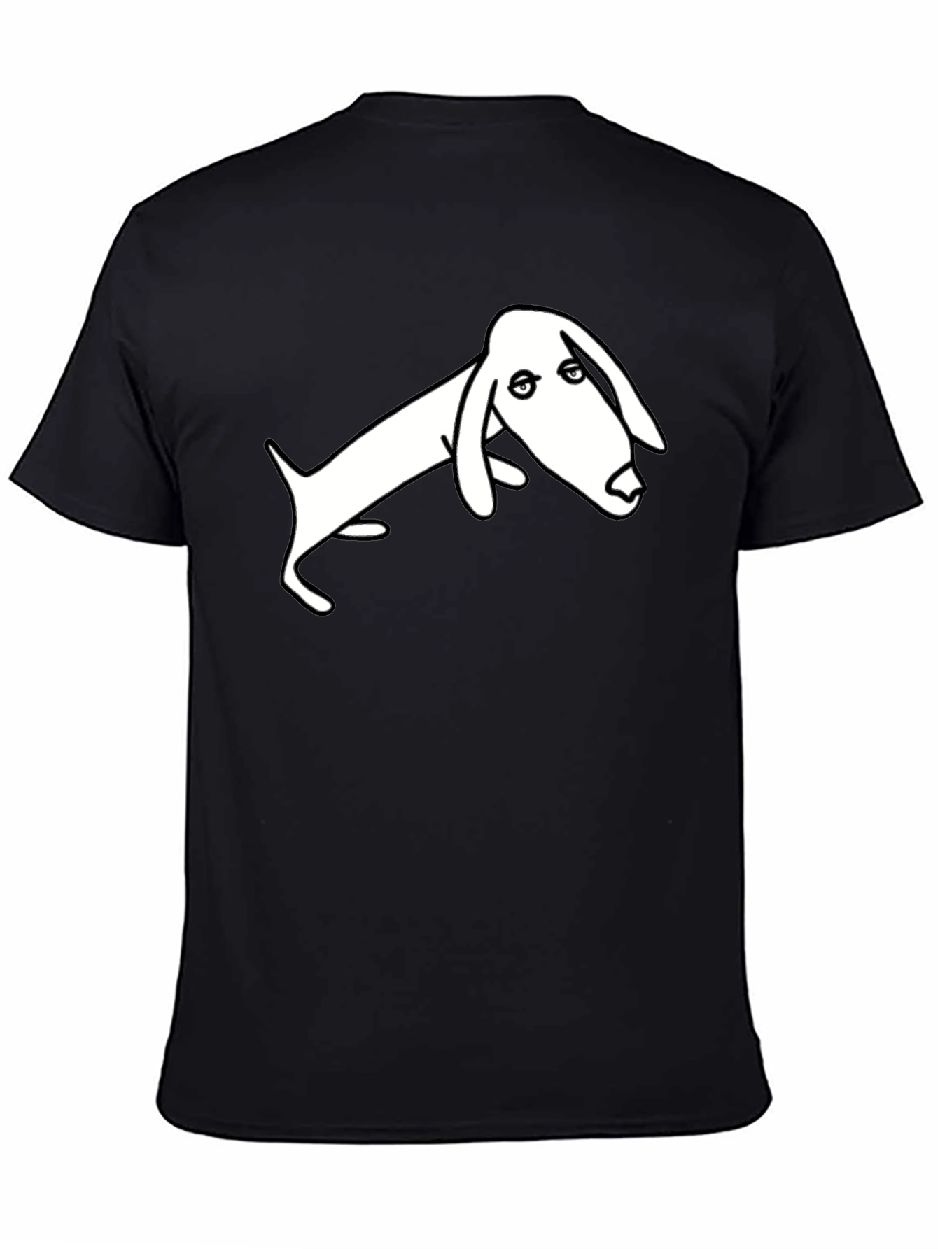 Black T-Shirt with Minimalist Dachshund Design