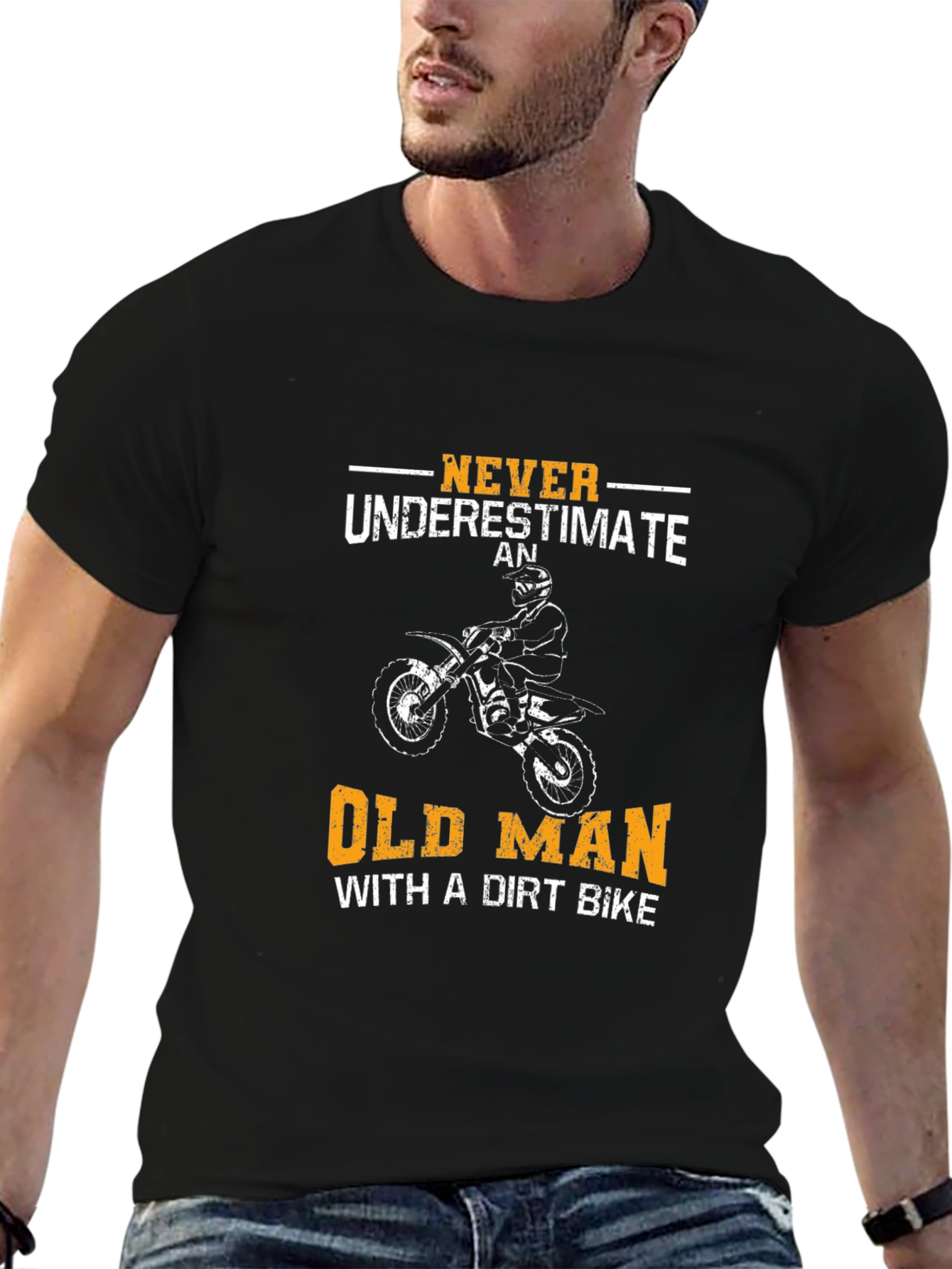 Old Man Dirt Bike T-Shirt - Ride On!