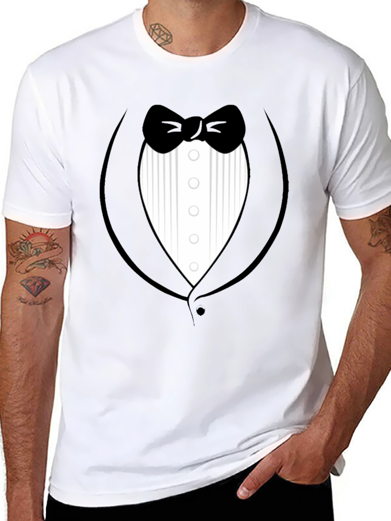 Tuxedo Graphic Print T-Shirt - Formal Fun