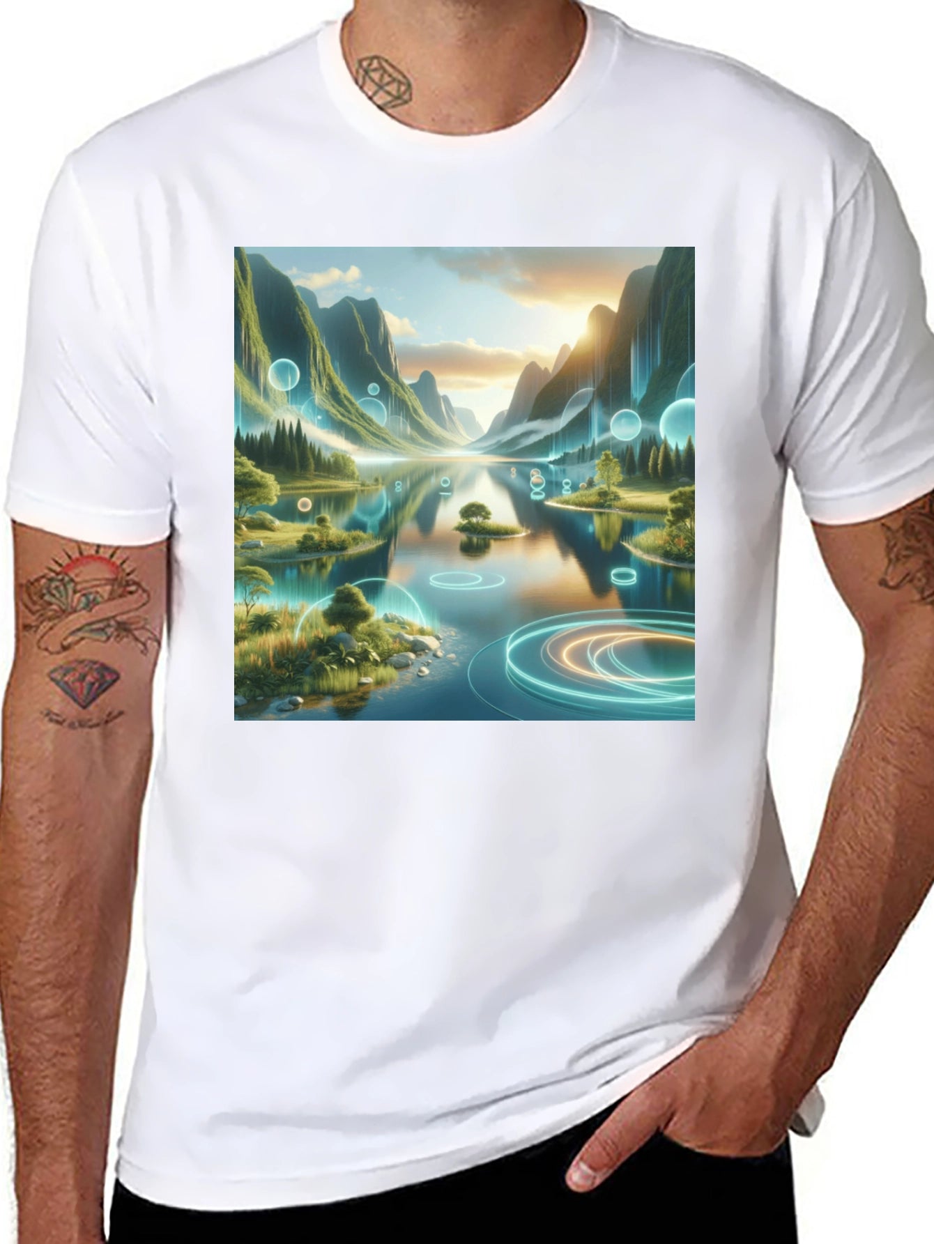 Nature Lake Scene Graphic Tee