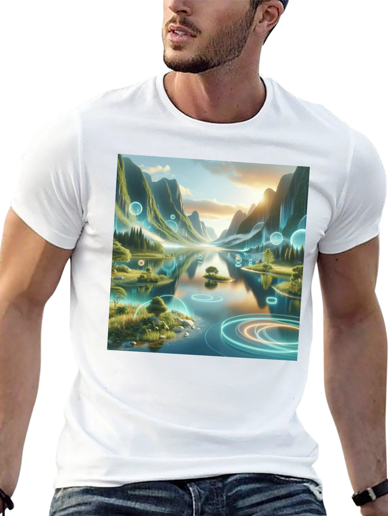 Nature Lake Scene Graphic Tee
