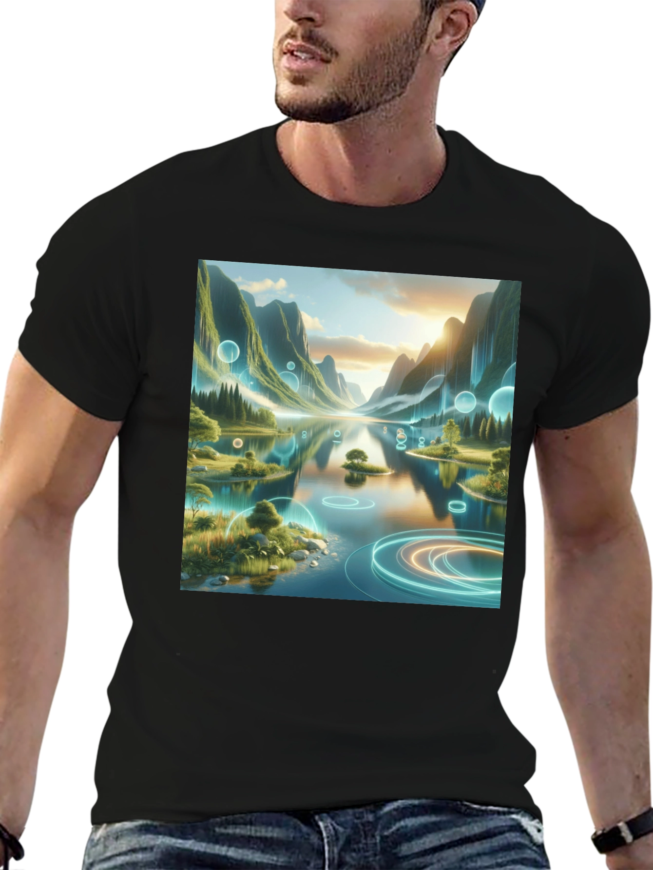 Nature Lake Scene Graphic Tee