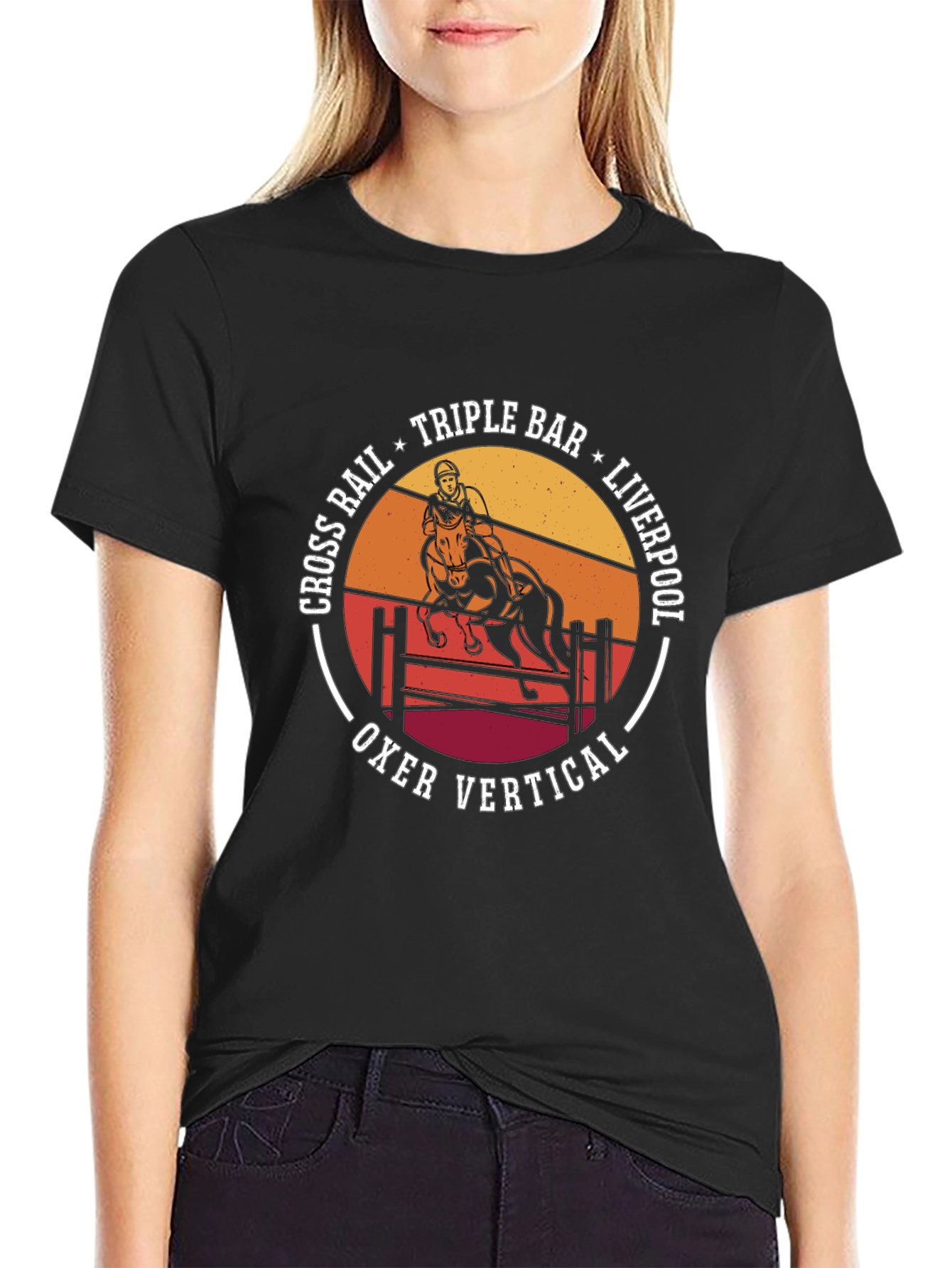 Equestrian T-Shirt: Horse Jumping Design
