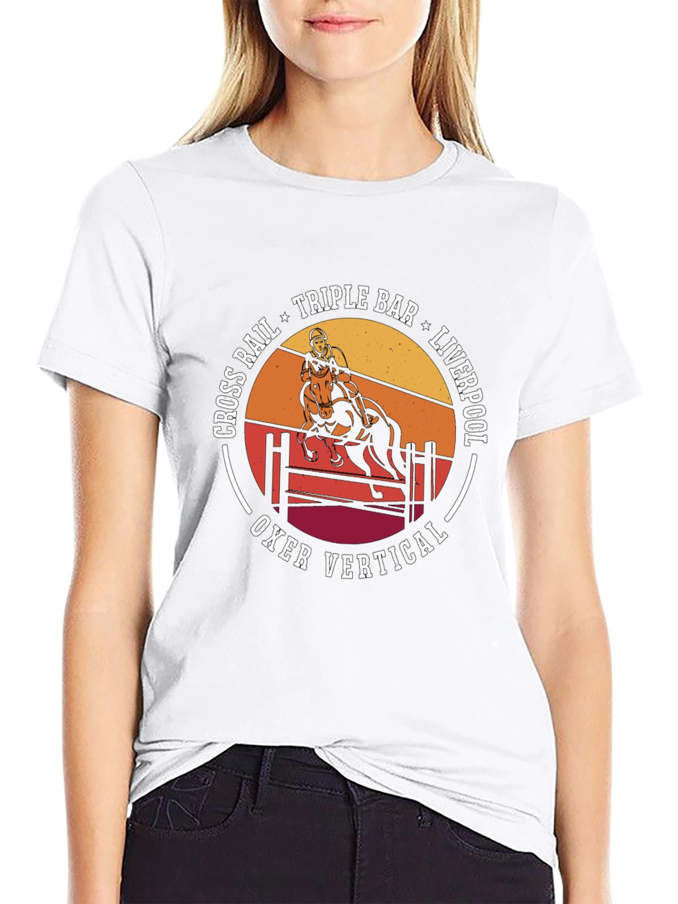 Equestrian T-Shirt: Horse Jumping Design