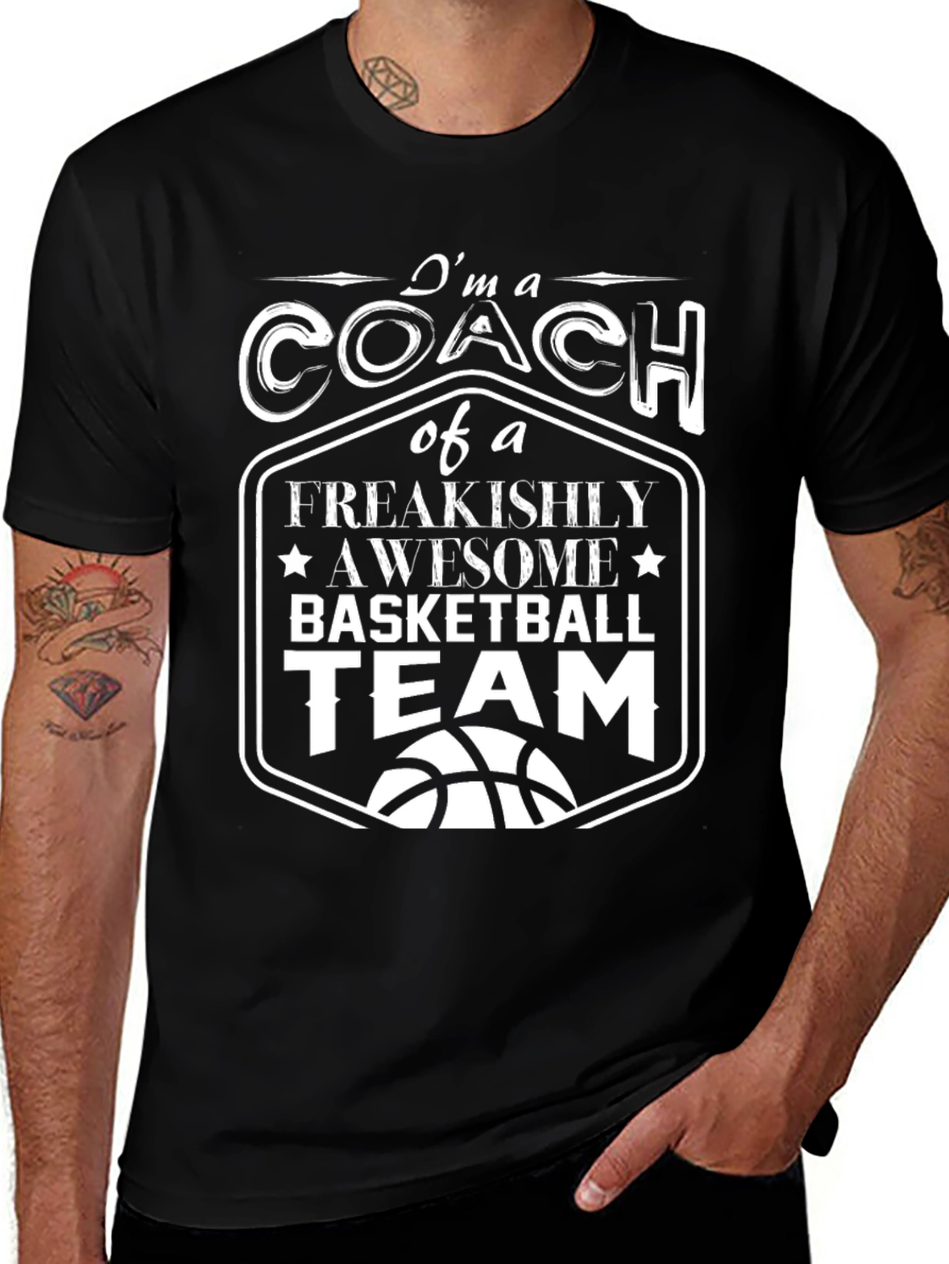 Coach Basketball Team Graphic T-Shirt