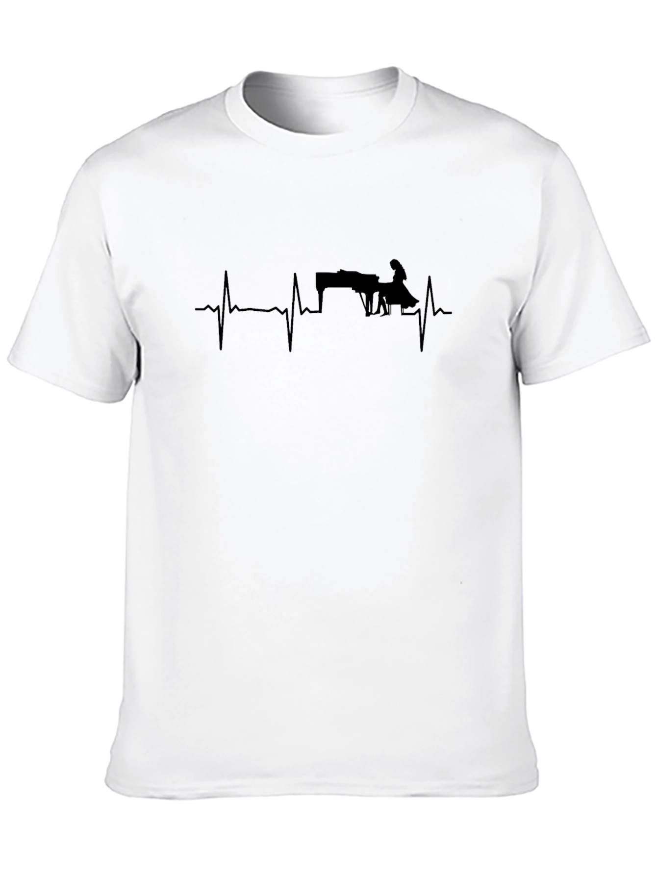 Piano Heartbeat Graphic Tee - Music Lovers Shirt