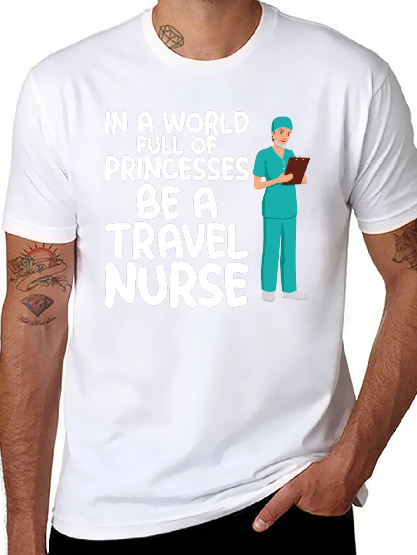 Travel Nurse T-Shirt - Princesses Be a Nurse