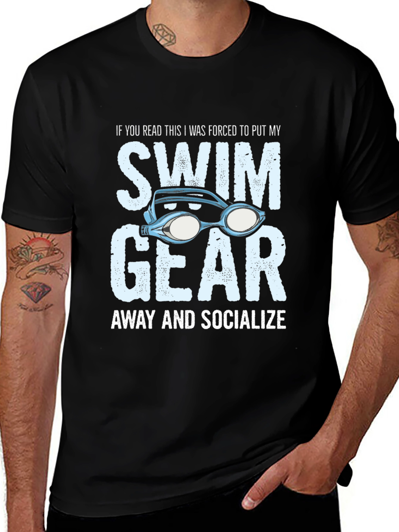 Funny Swim Gear Socialize T-Shirt